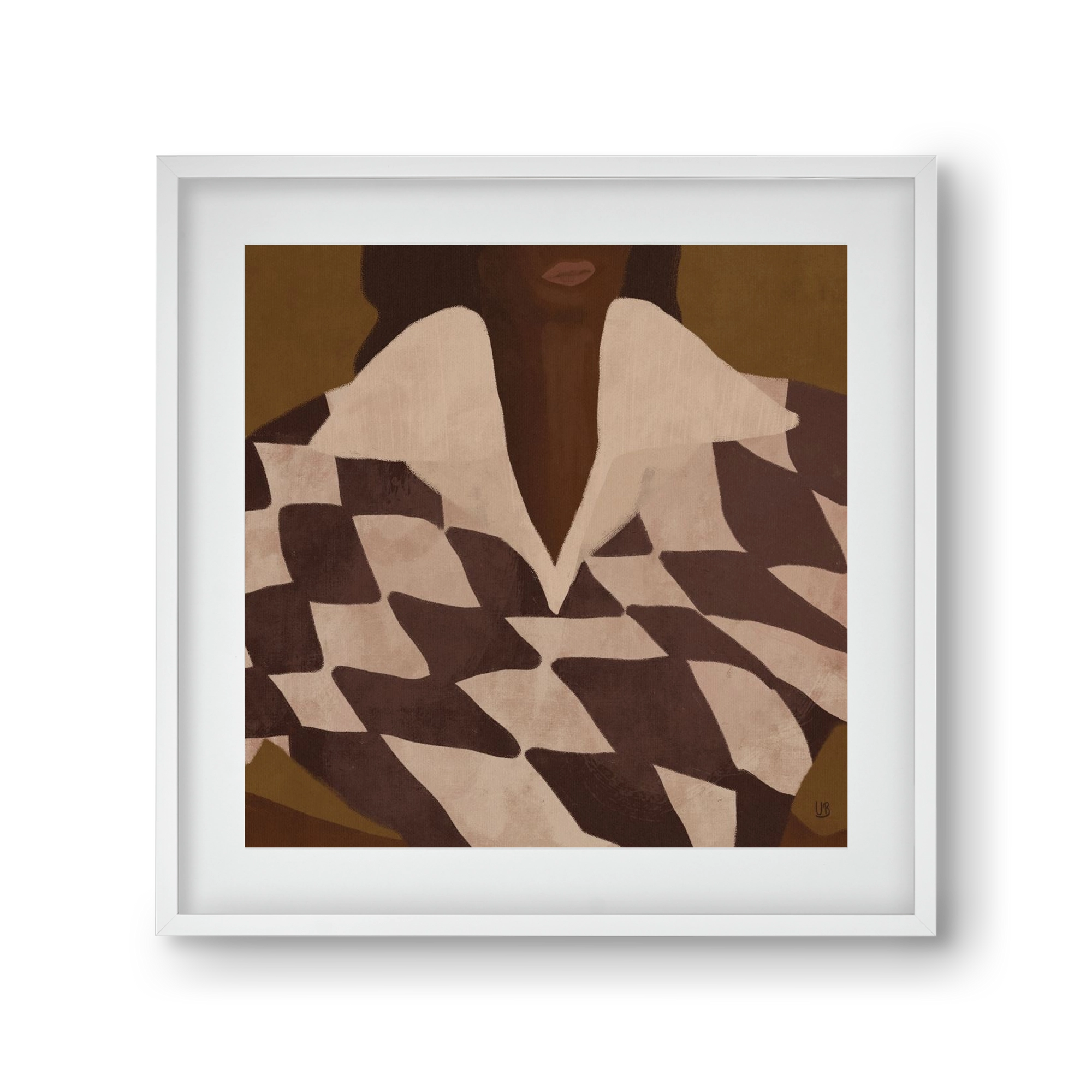 Wearing Checks, 30x30 cm (20x20 cm), Fehér keret, paszpartuval