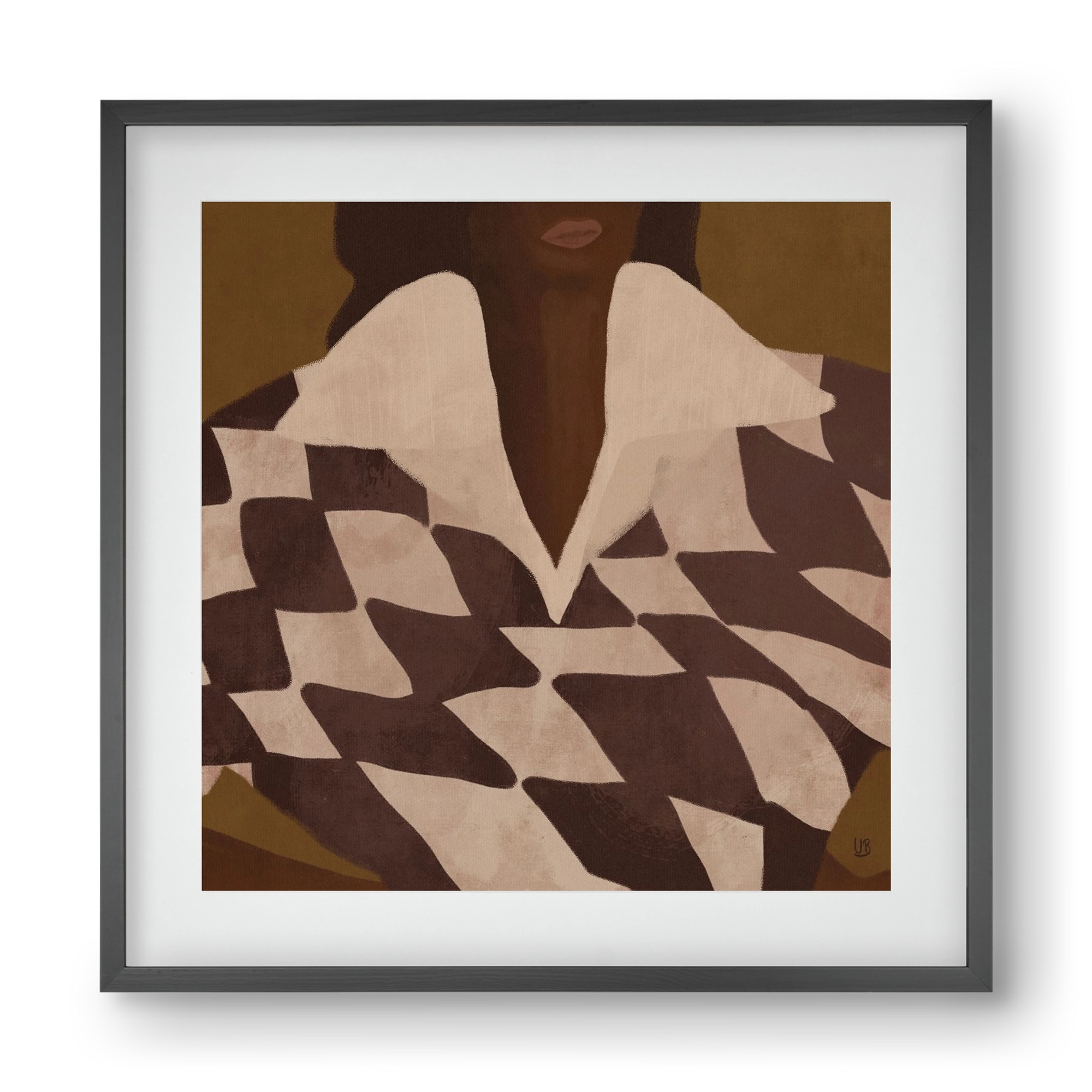 Wearing Checks, 40x40 cm (30x30 cm), Fekete keret, paszpartuval