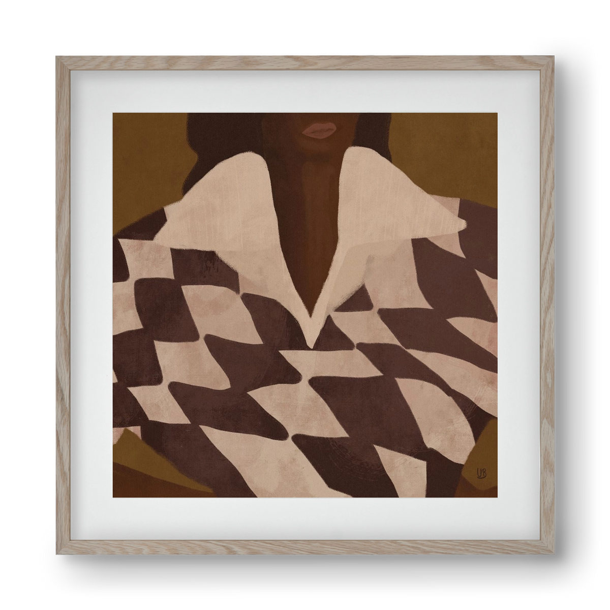 Wearing Checks, 40x40 cm (30x30 cm), Tölgy keret, paszpartuval