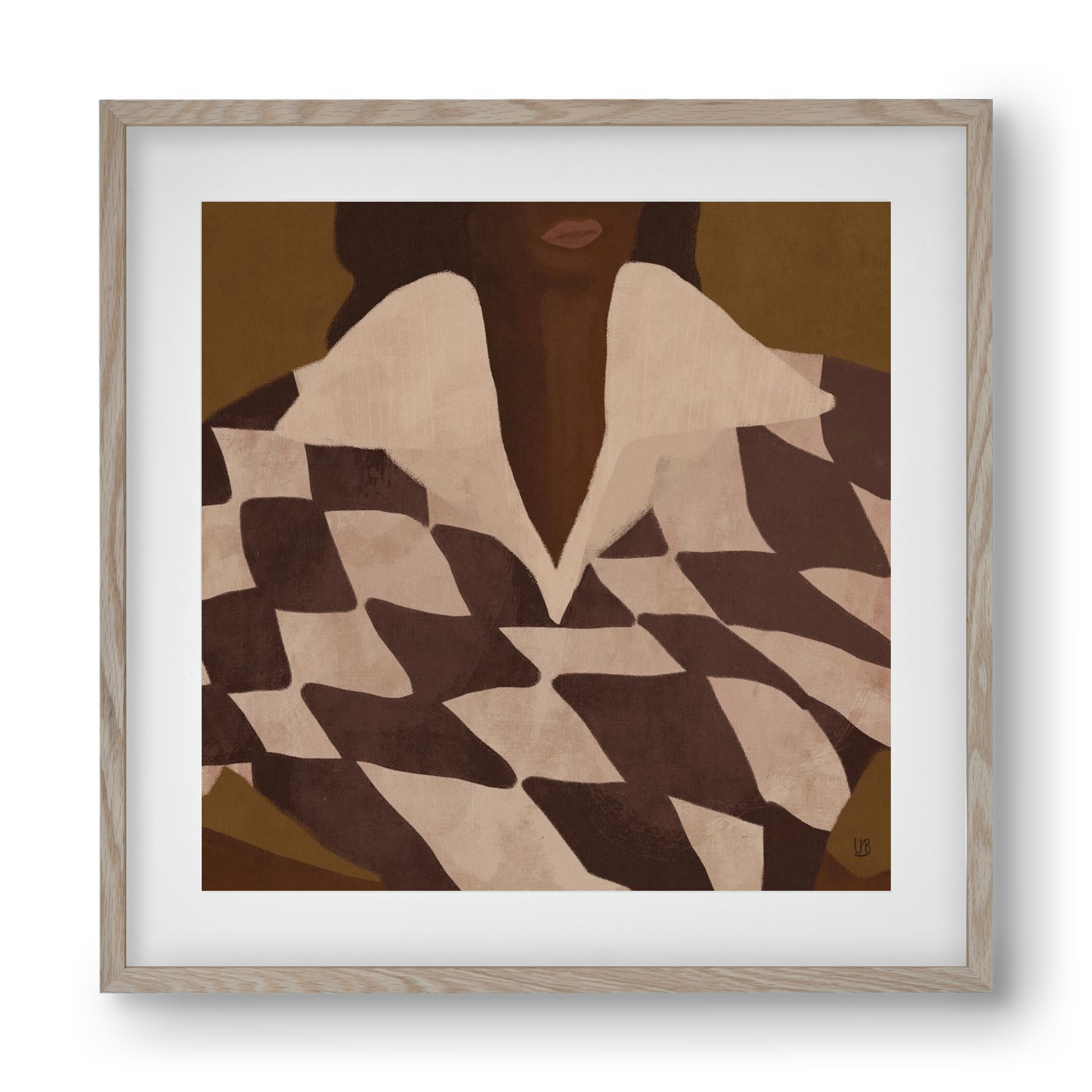 Wearing Checks, 40x40 cm (30x30 cm), Tölgy keret, paszpartuval