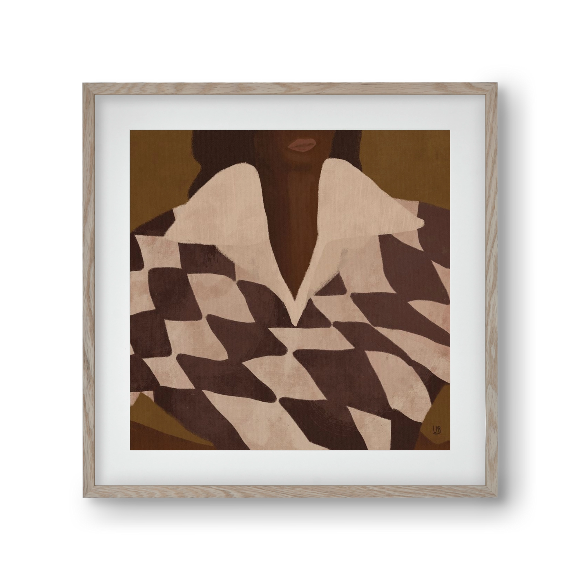 Wearing Checks, 30x30 cm (20x20 cm), Tölgy keret, paszpartuval