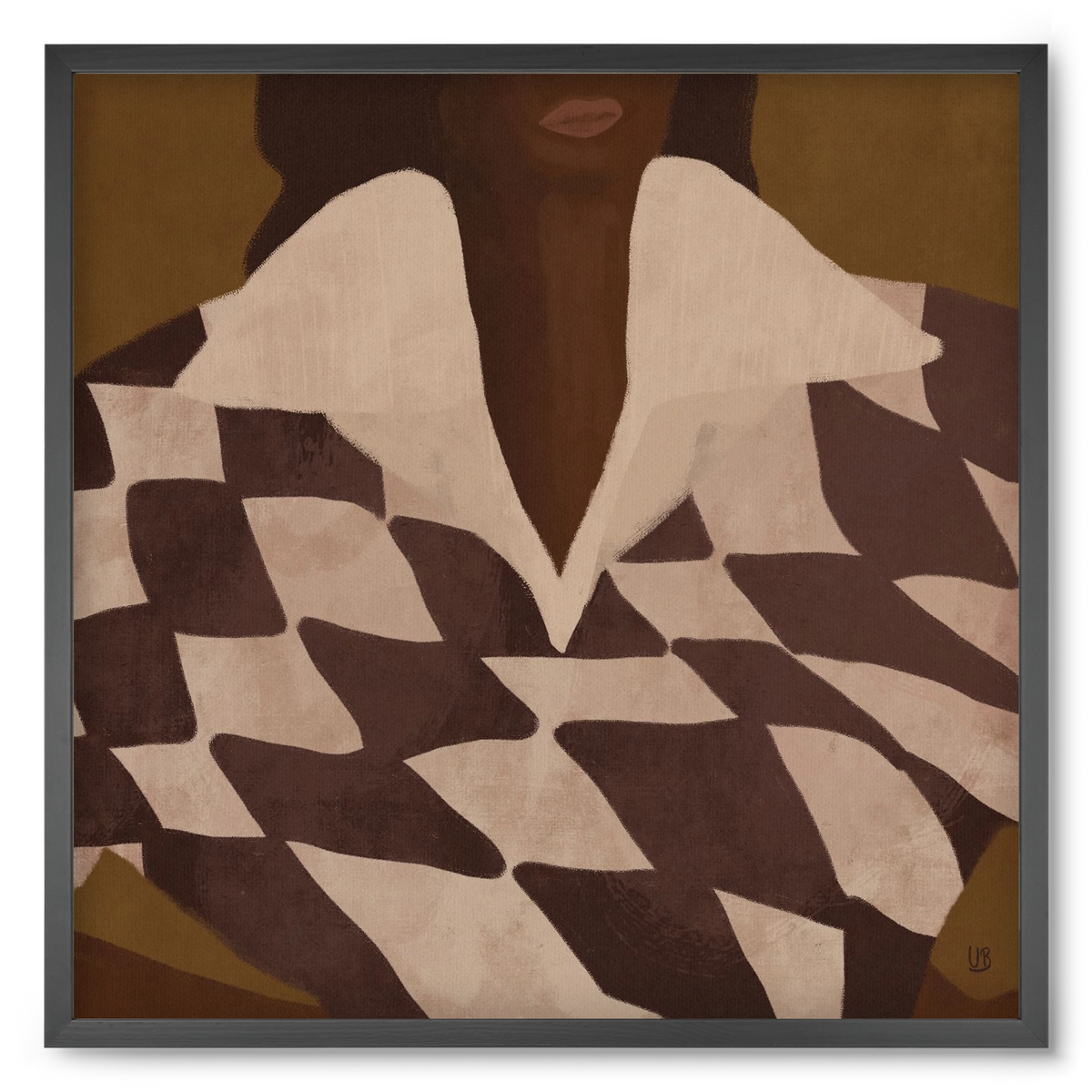 Wearing Checks, 50x50 cm (50x50 cm), Fekete keret