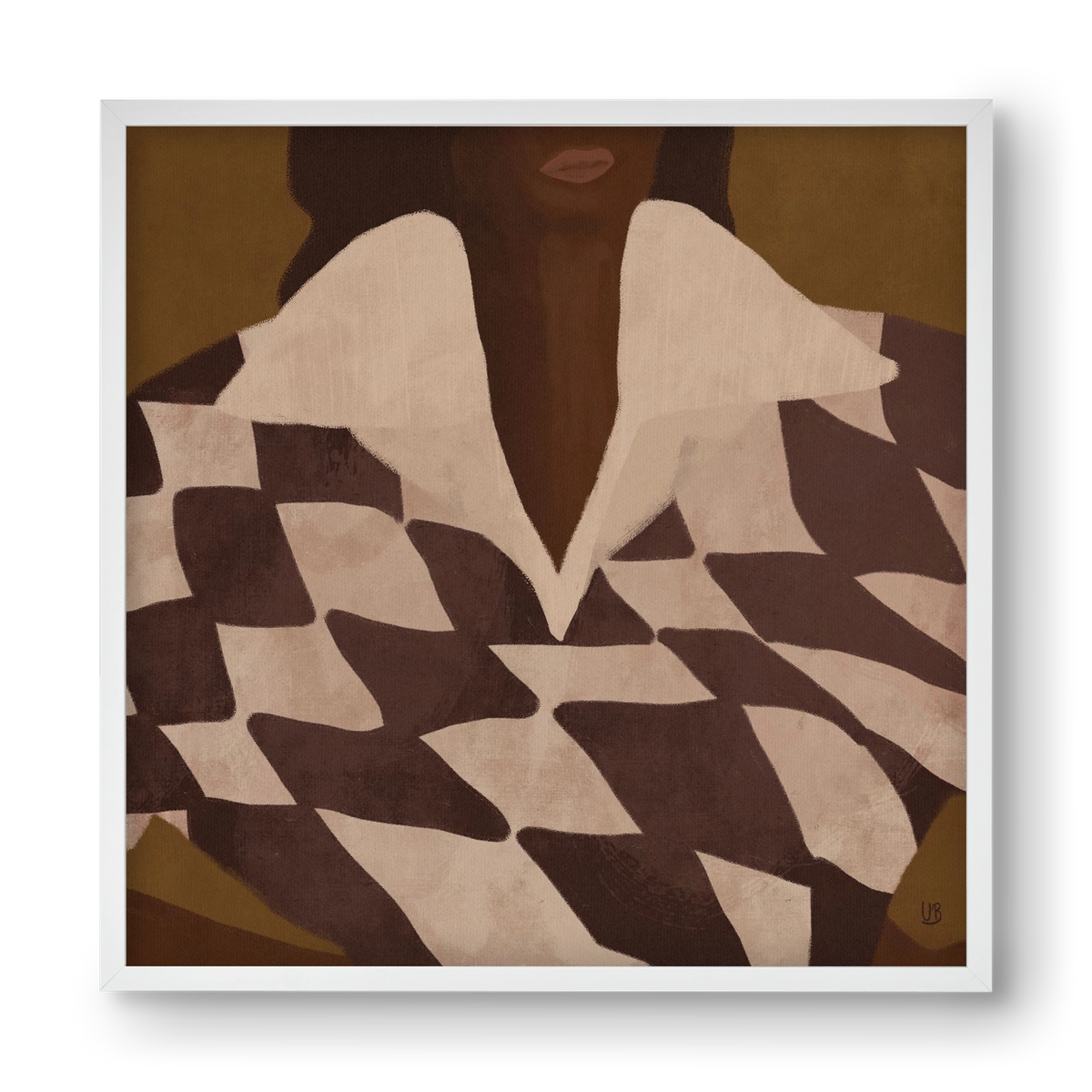 Wearing Checks, 40x40 cm (40x40 cm), Fehér keret