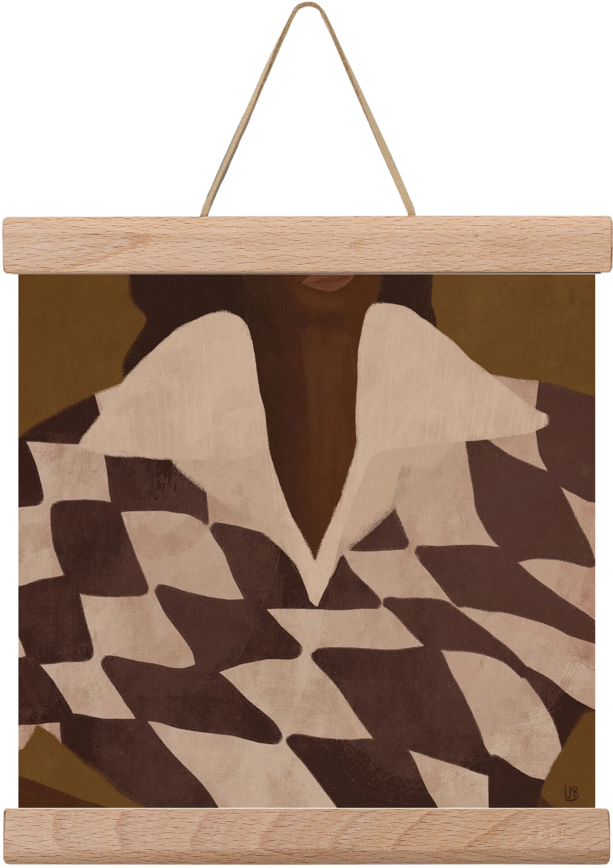Wearing Checks, 20x20 cm (20x20 cm), Tölgy akasztó