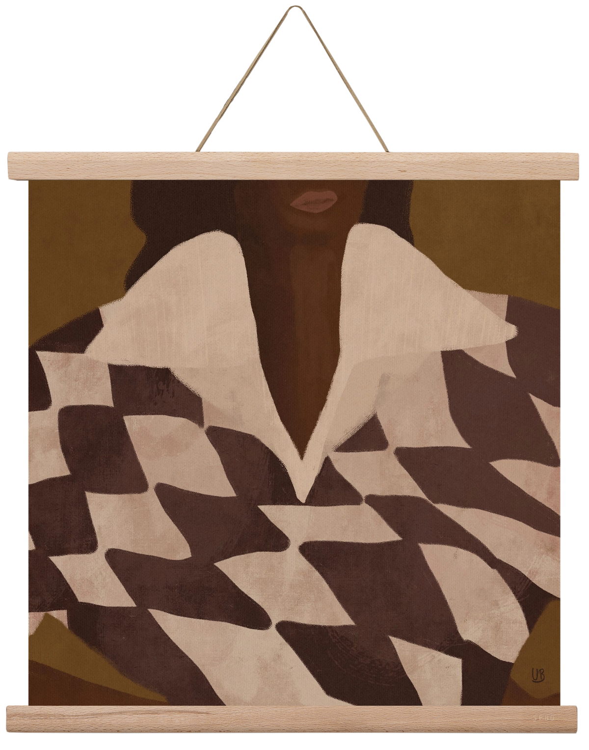 Wearing Checks, 40x40 cm (40x40 cm), Tölgy akasztó