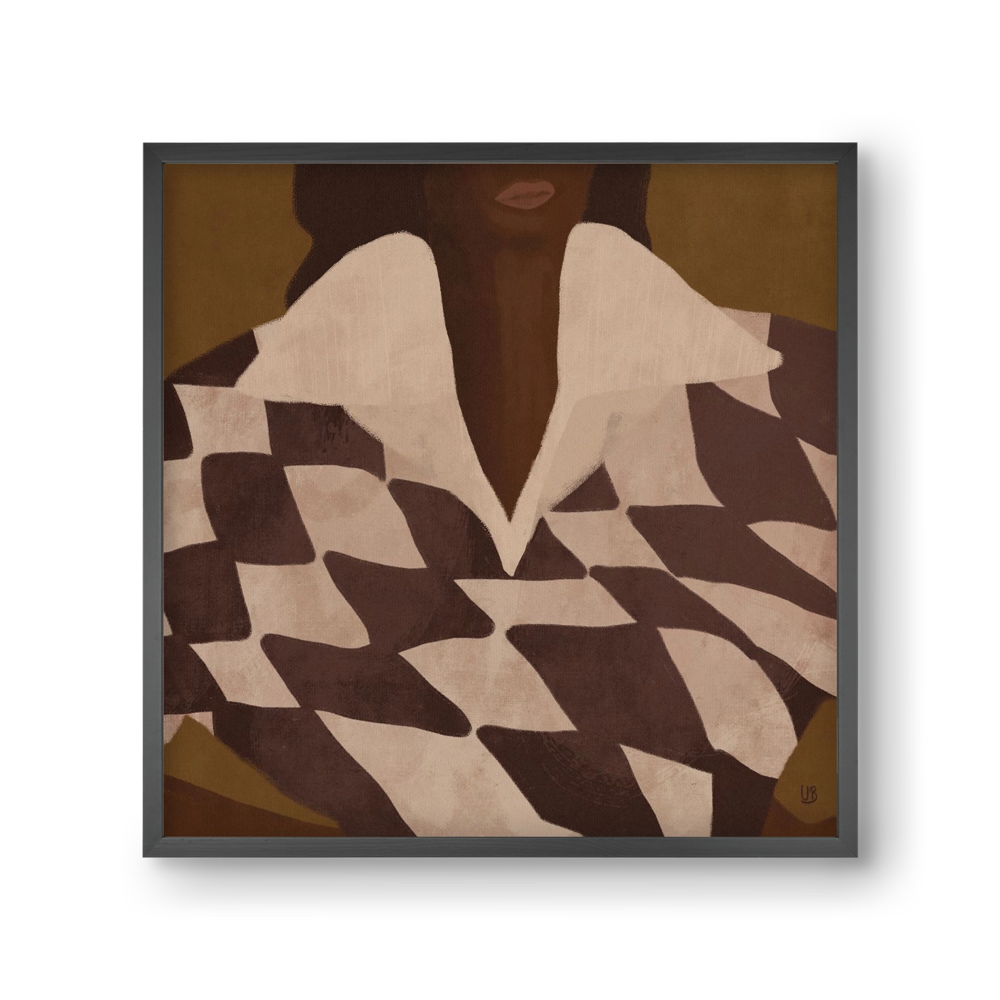 Wearing Checks, 30x30 cm (30x30 cm), Fekete keret