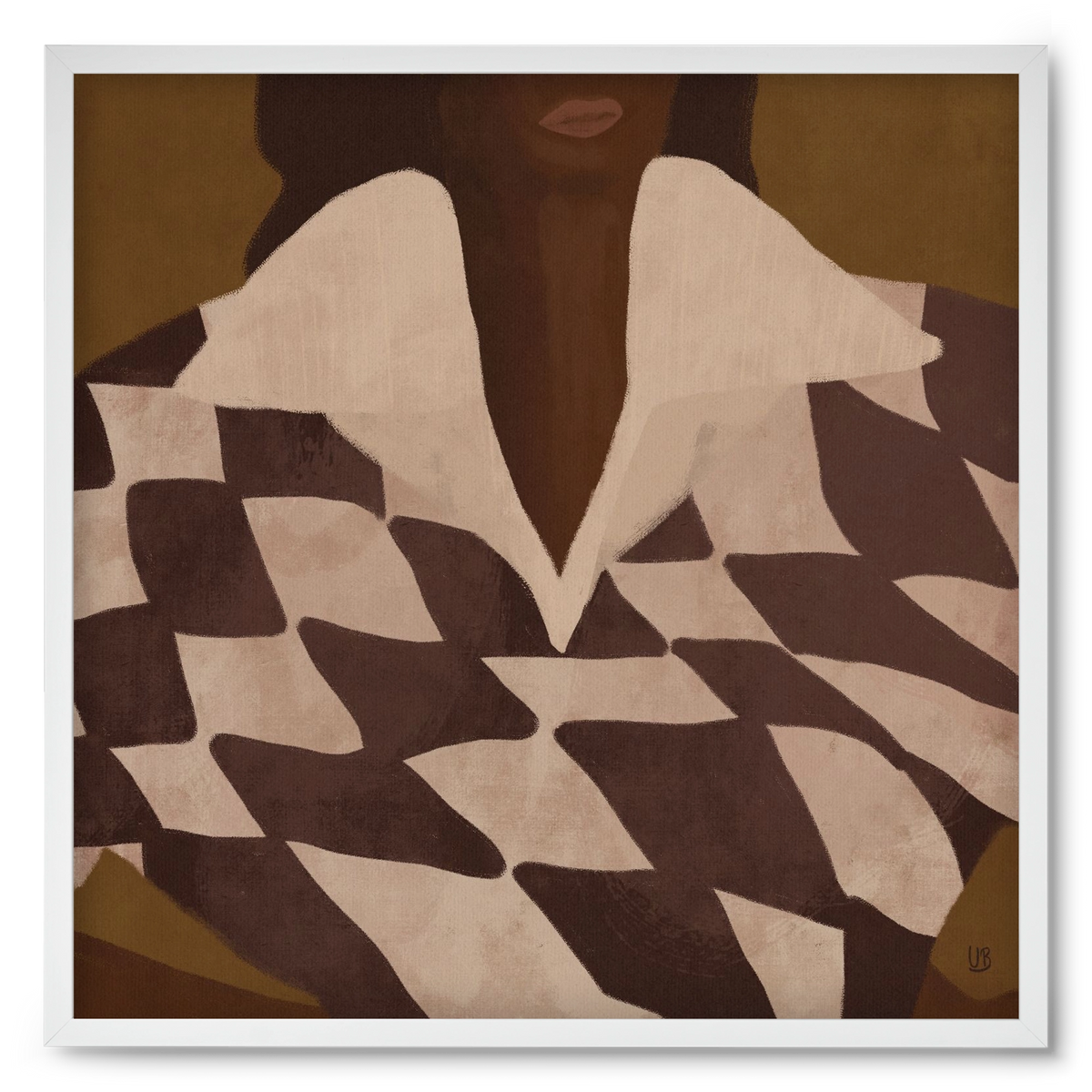 Wearing Checks, 50x50 cm (50x50 cm), Fehér keret