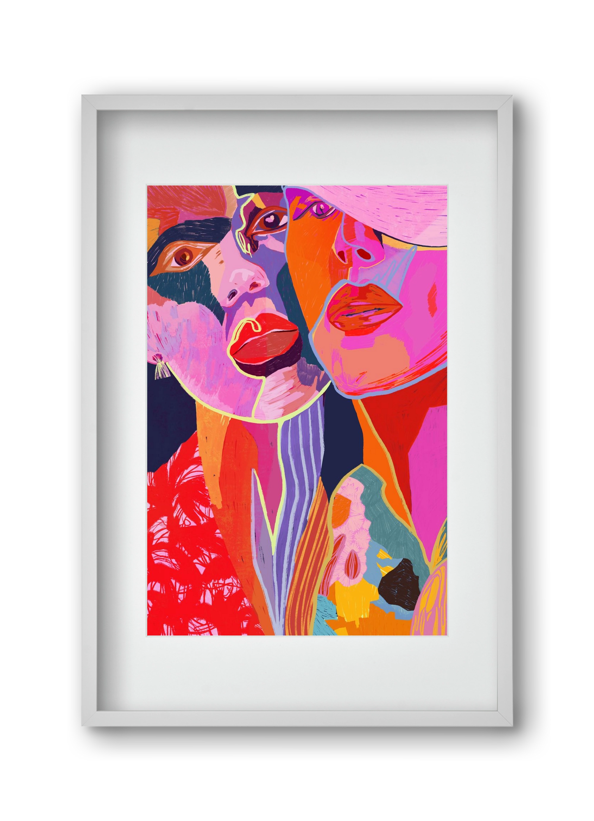 Soulmates, 30x45 cm (20x30 cm), Fehér keret, paszpartuval