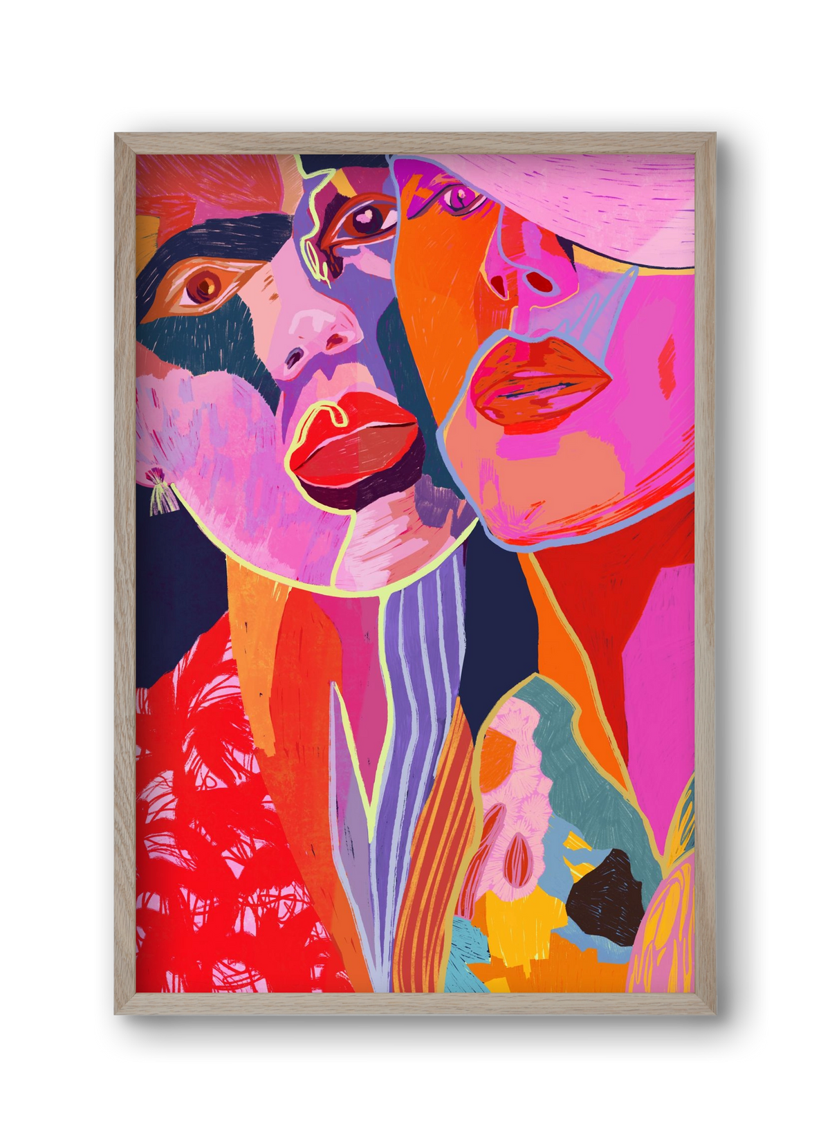 Soulmates, 30x45 cm (30x45 cm), Tölgy keret