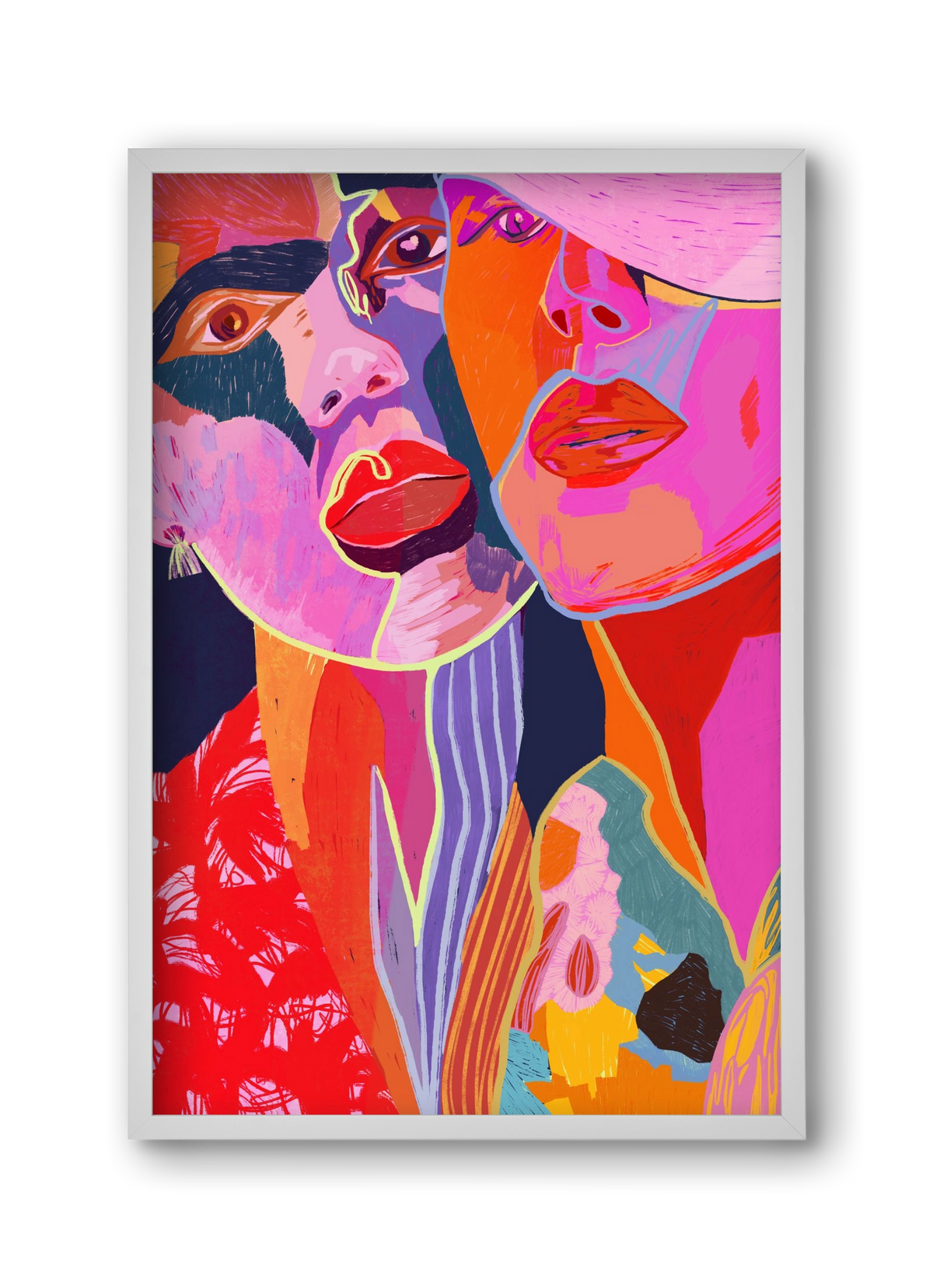 Soulmates, 30x45 cm (30x45 cm), Fehér keret