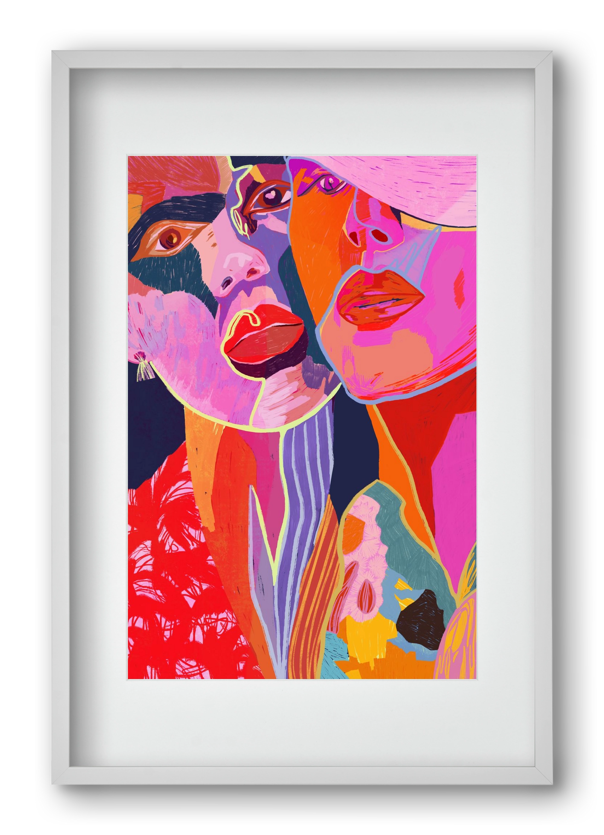 Soulmates, 40x60 cm (30x45 cm), Fehér keret, paszpartuval