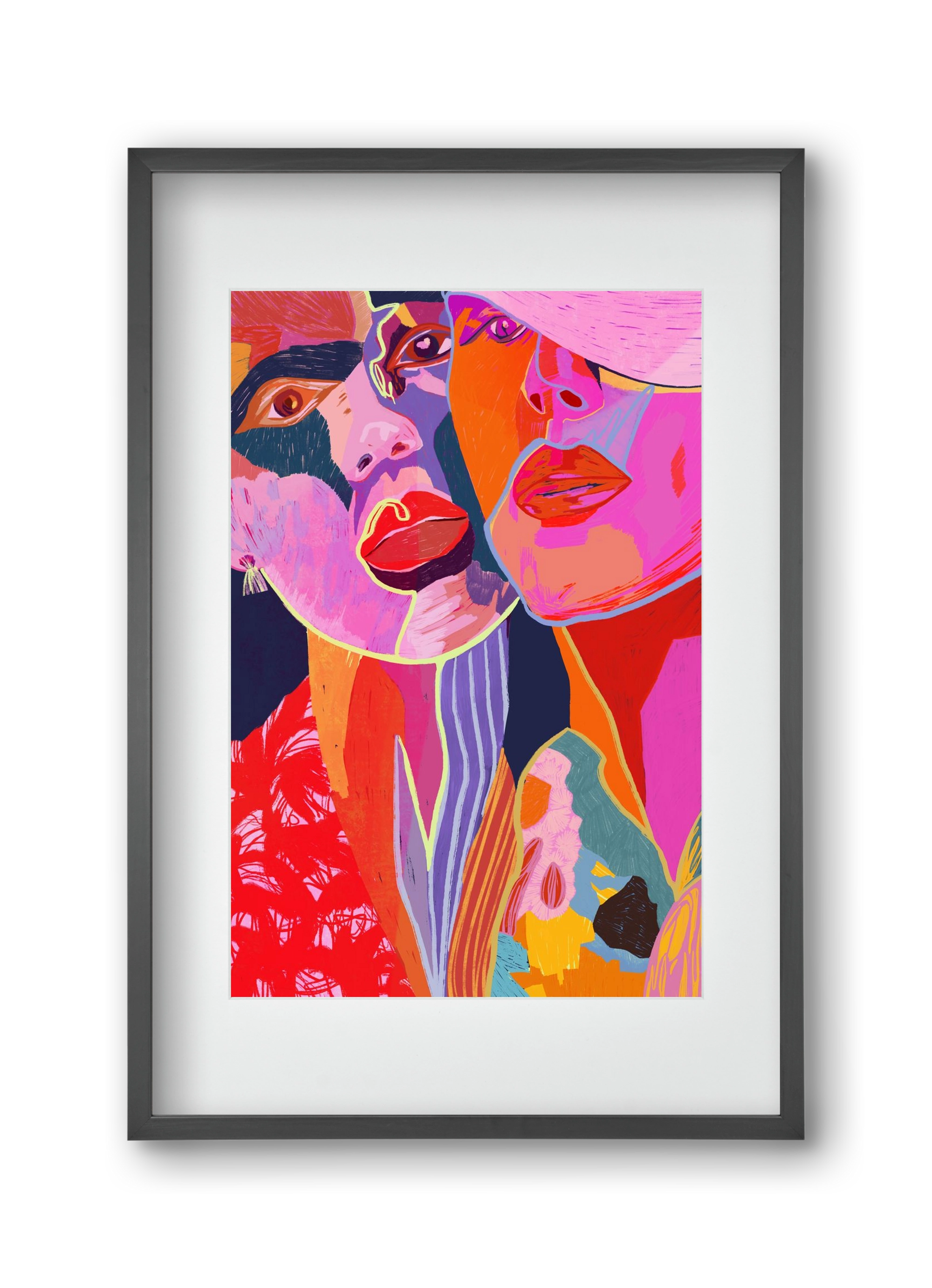 Soulmates, 30x45 cm (20x30 cm), Fekete keret, paszpartuval