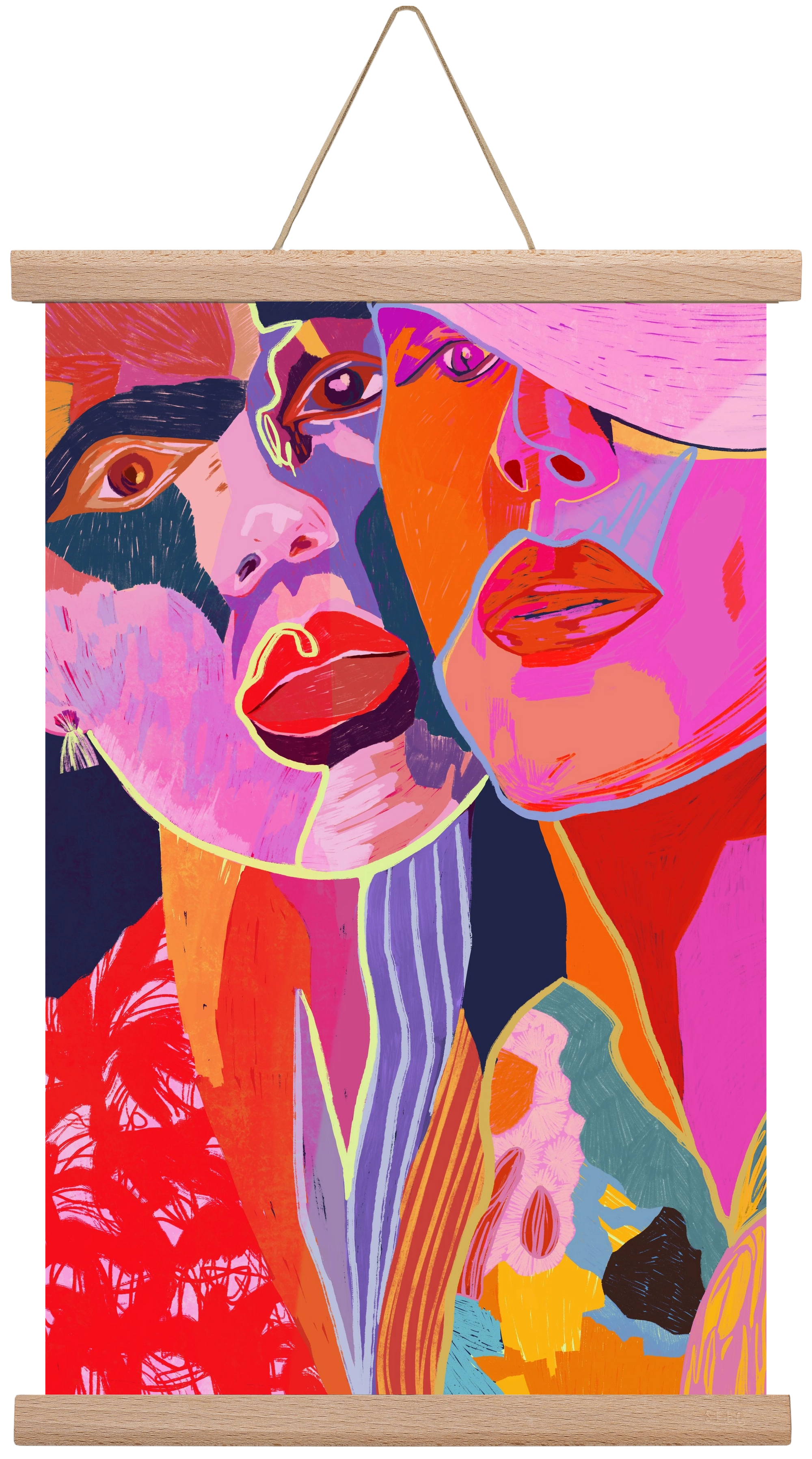 Soulmates, 30x45 cm (30x45 cm), Tölgy akasztó