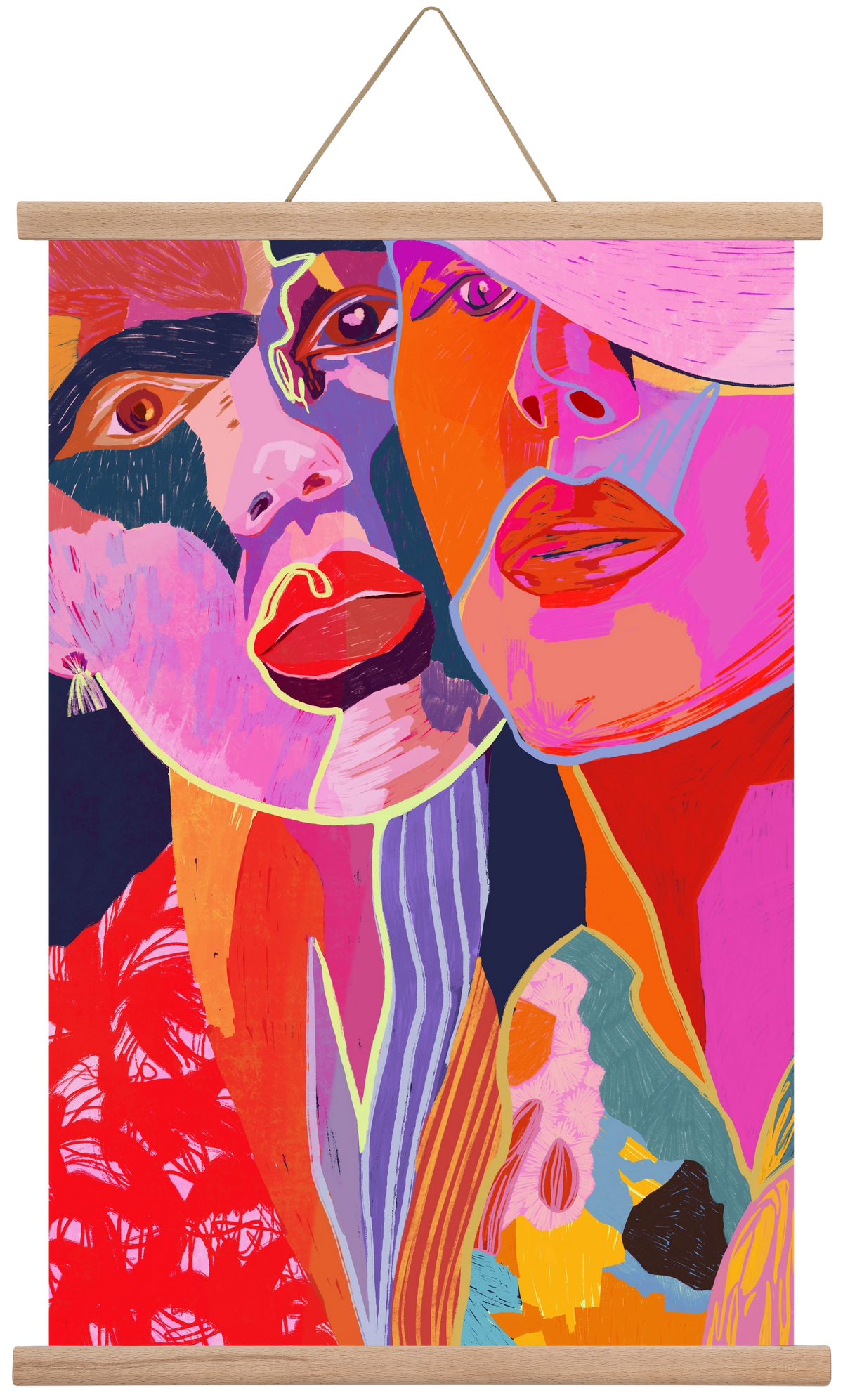 Soulmates, 40x60 cm (40x60 cm), Tölgy akasztó