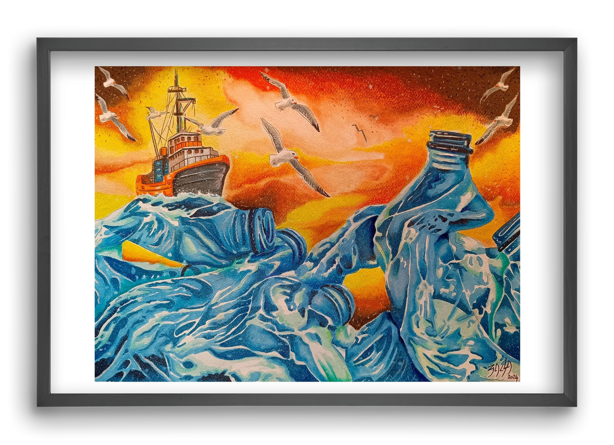 Plastic, 60x40 cm (60x40 cm), Fekete keret