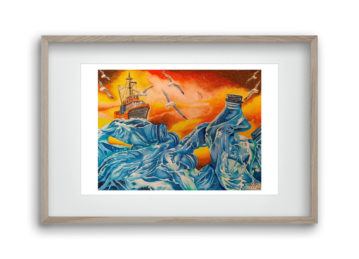 Plastic, 45x30 cm (30x20 cm), Tölgy keret, paszpartuval