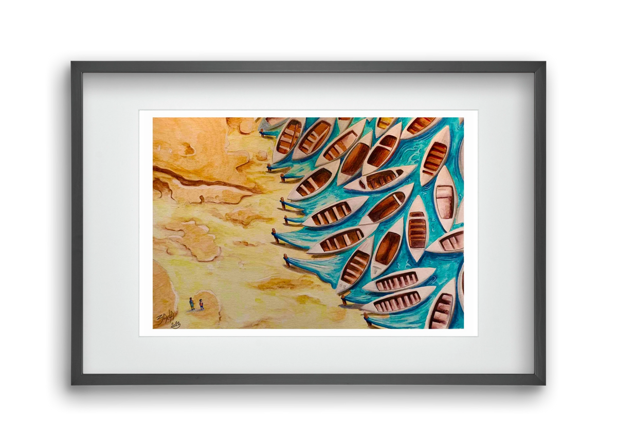 water, 45x30 cm (30x20 cm), Fekete keret, paszpartuval
