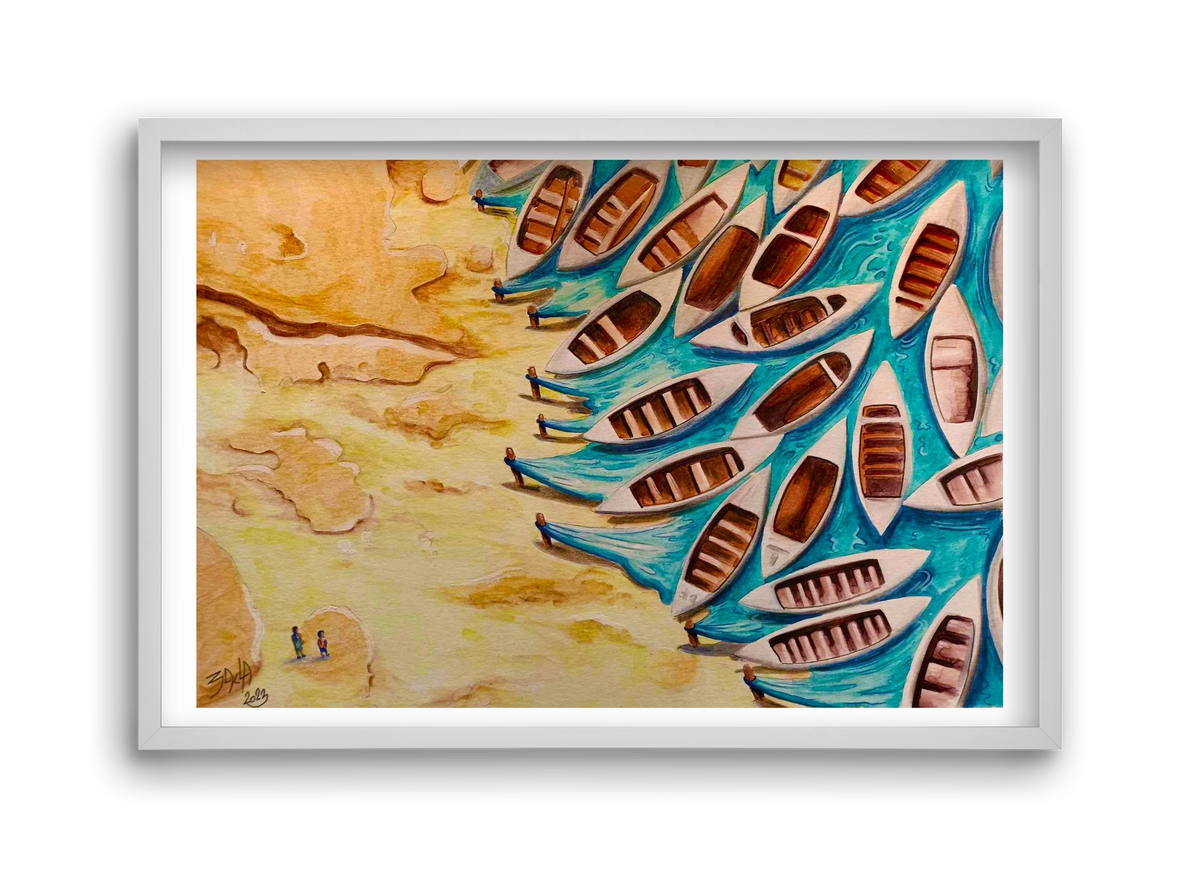 water, 45x30 cm (45x30 cm), Fehér keret