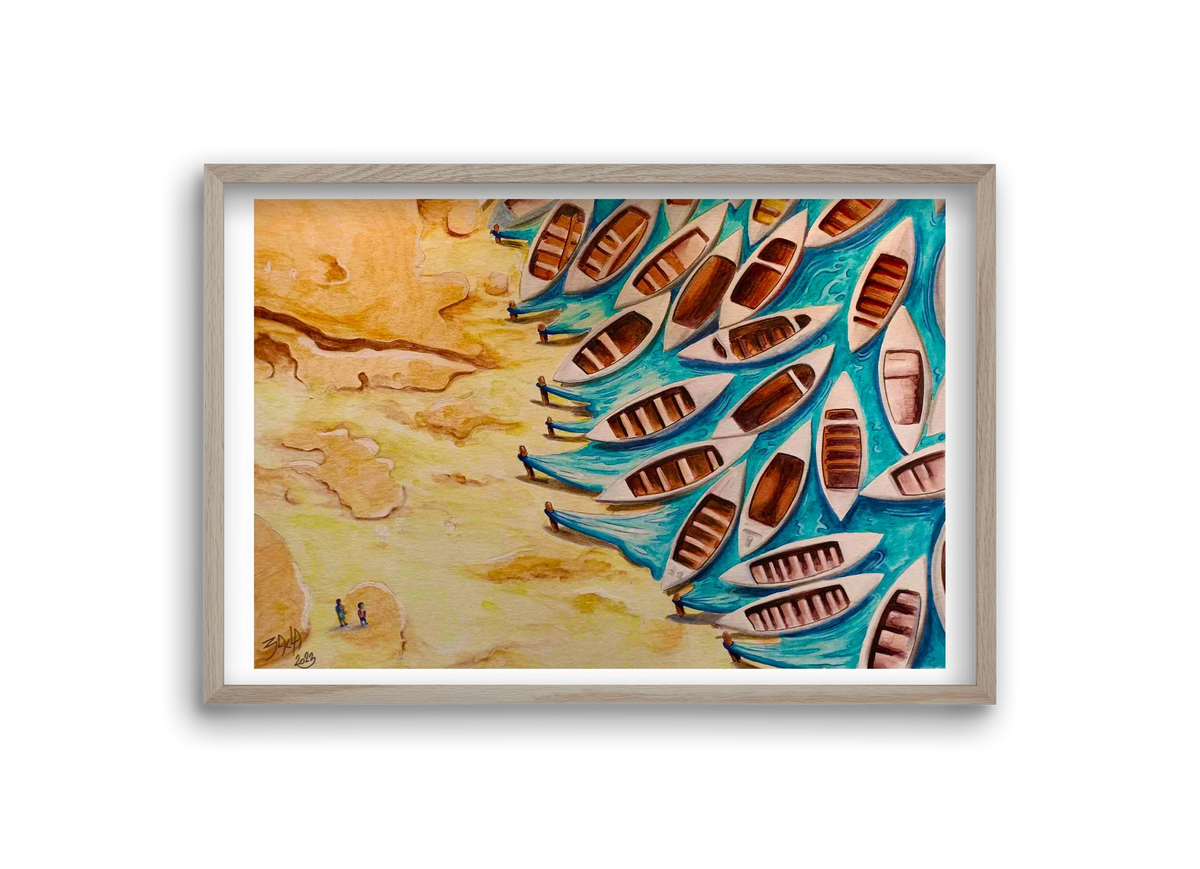 water, 30x20 cm (30x20 cm), Tölgy keret