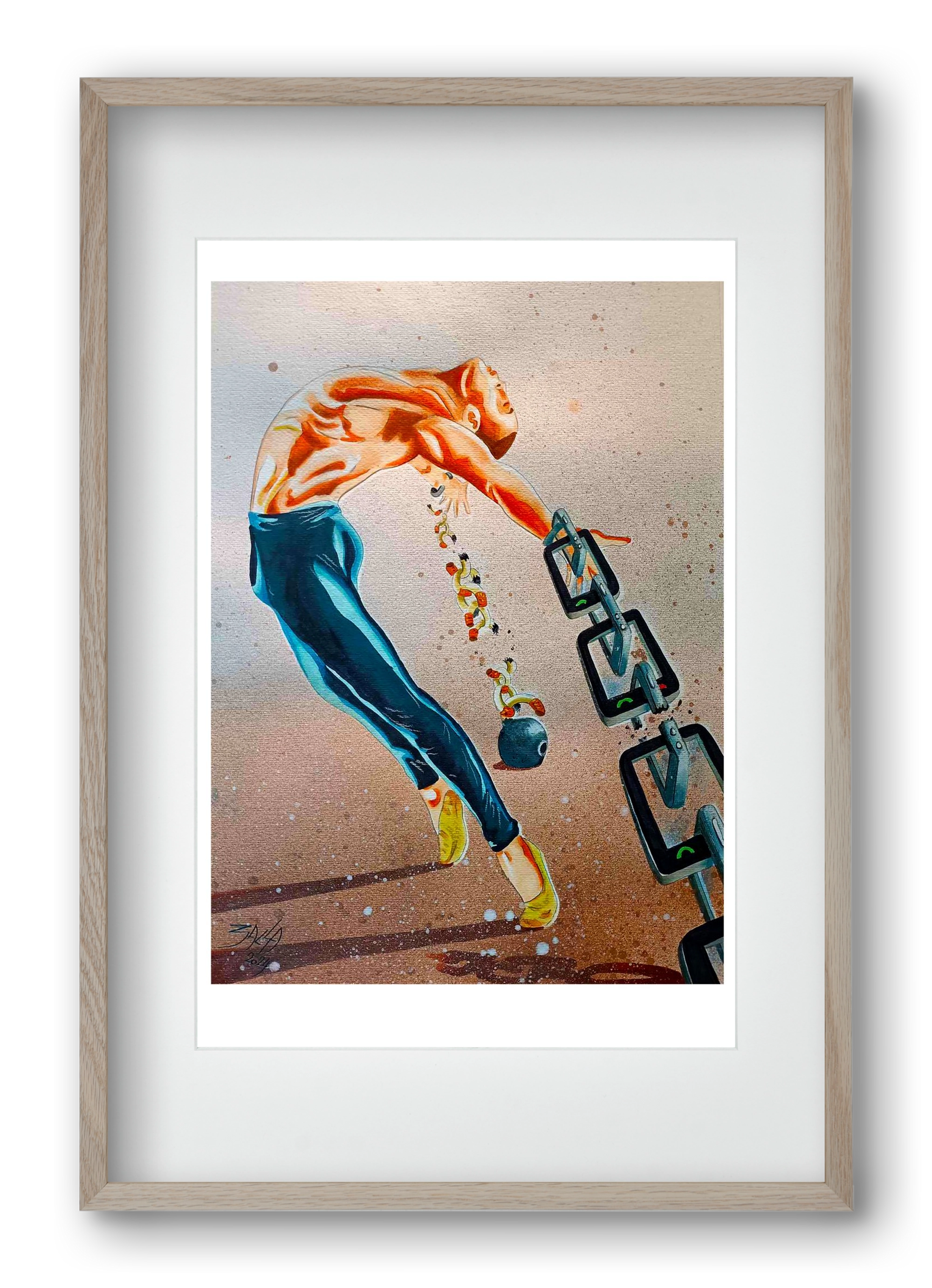 dependence, 40x60 cm (30x45 cm), Tölgy keret, paszpartuval