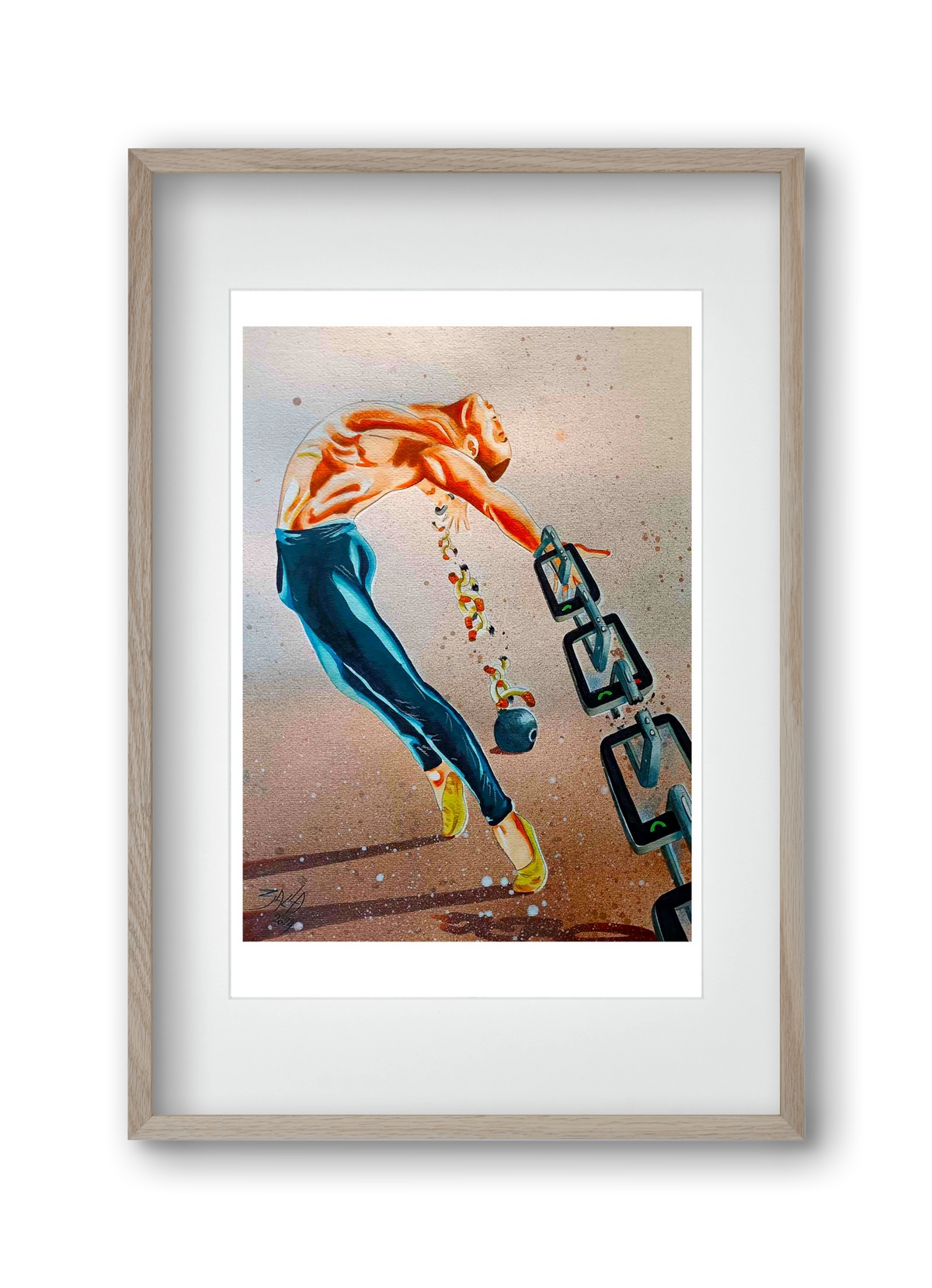 dependence, 30x45 cm (20x30 cm), Tölgy keret, paszpartuval