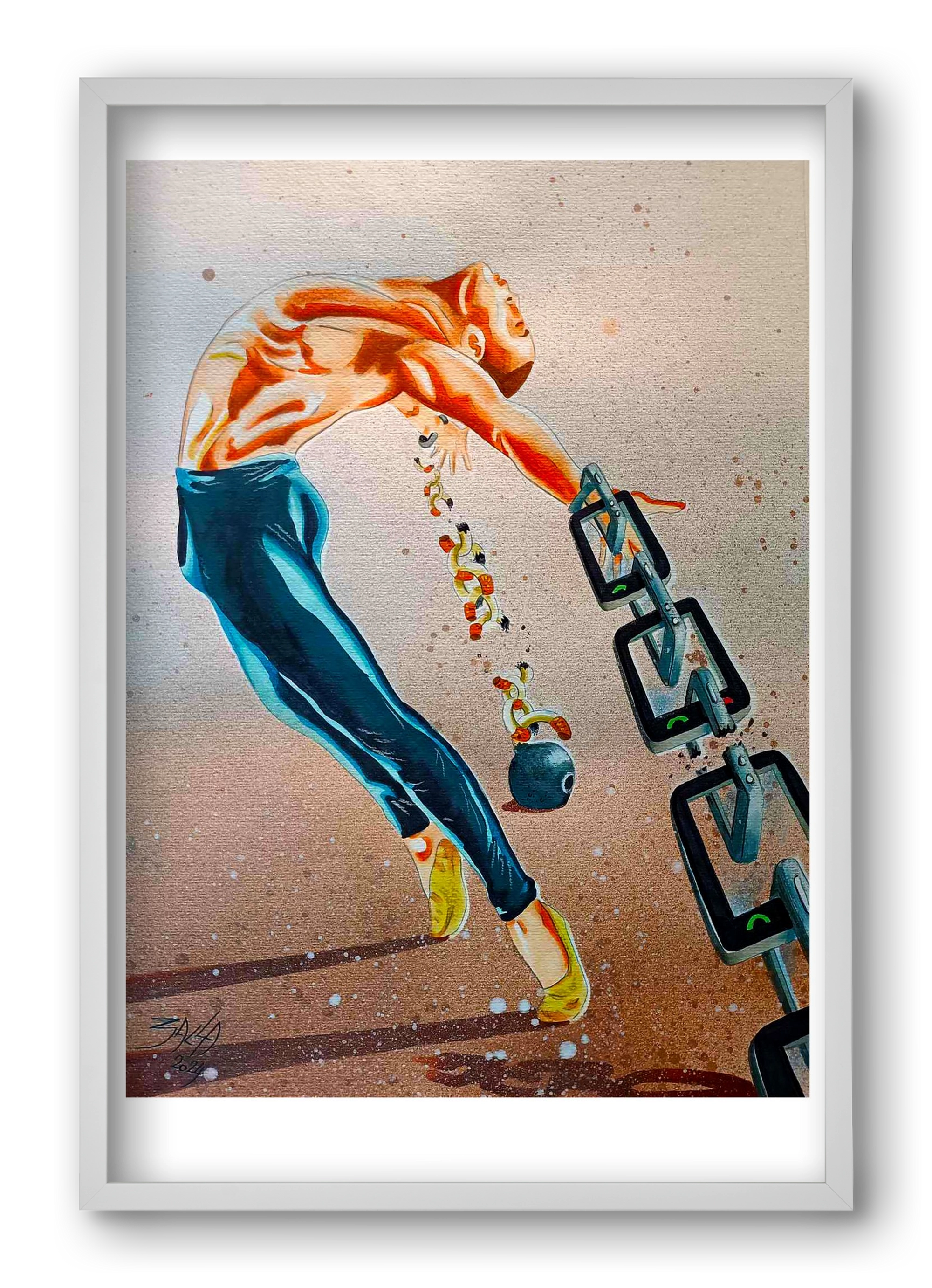 dependence, 40x60 cm (40x60 cm), Fehér keret