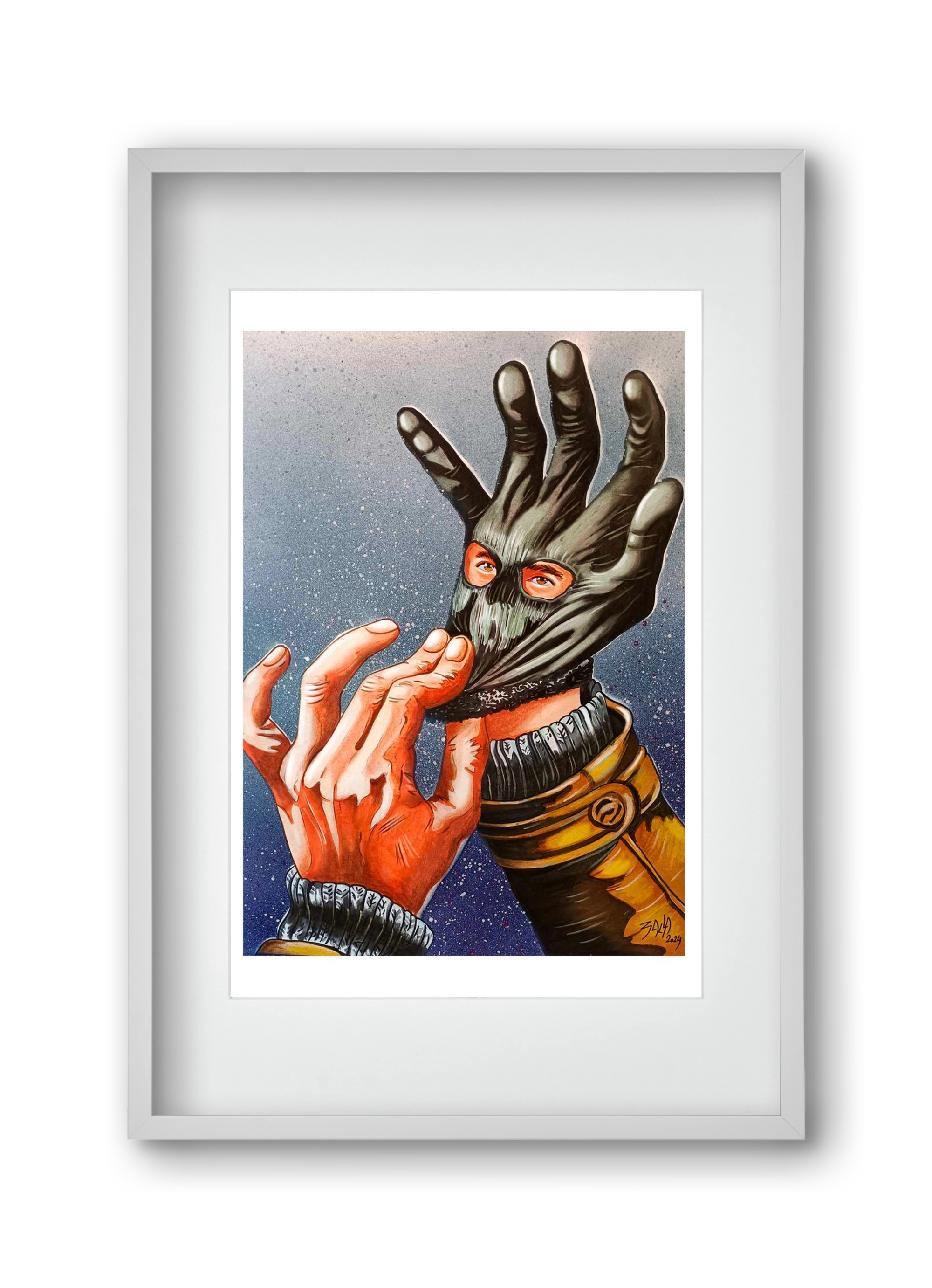online terror, 30x45 cm (20x30 cm), Fehér keret, paszpartuval