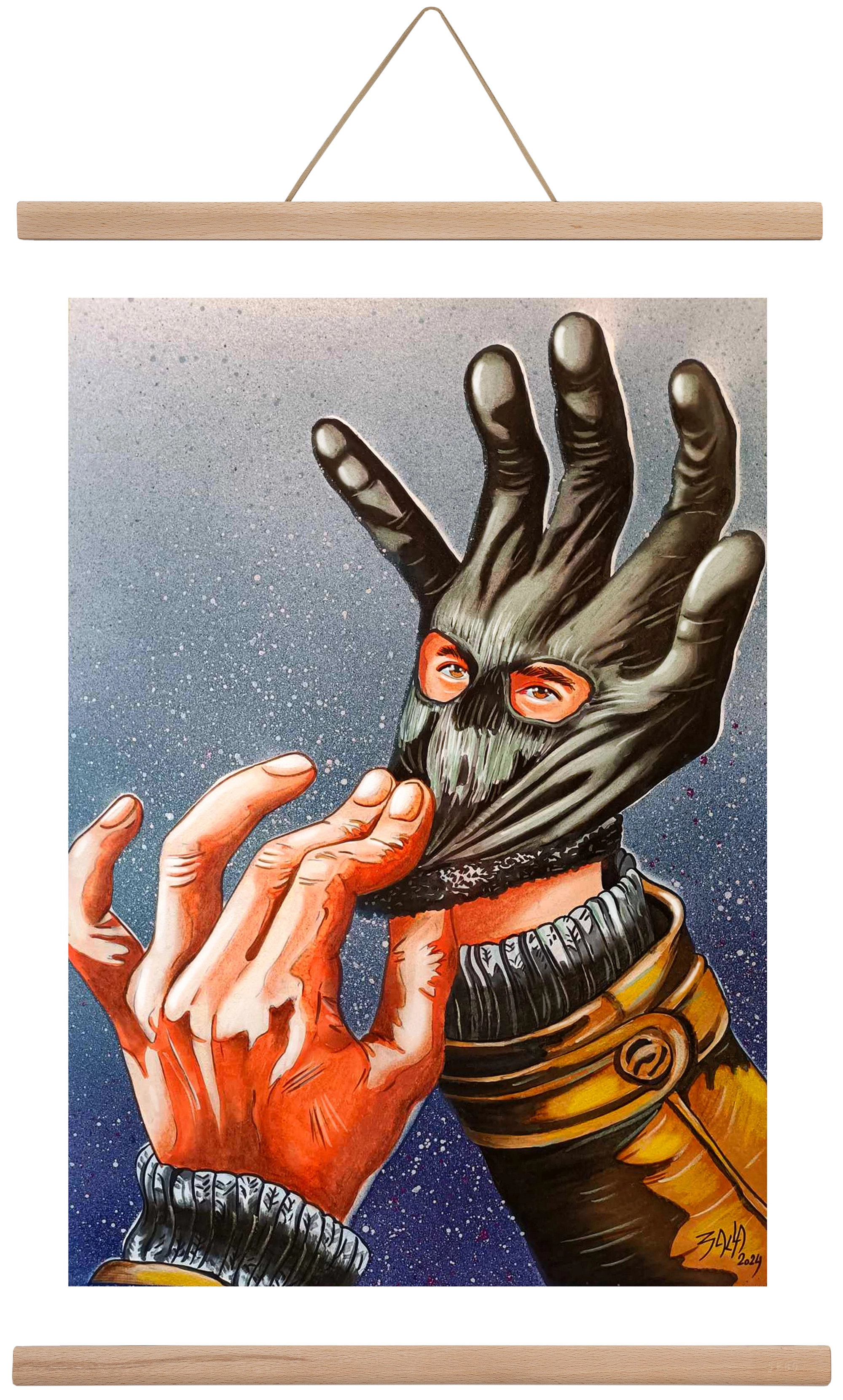 online terror, 40x60 cm (40x60 cm), Tölgy akasztó