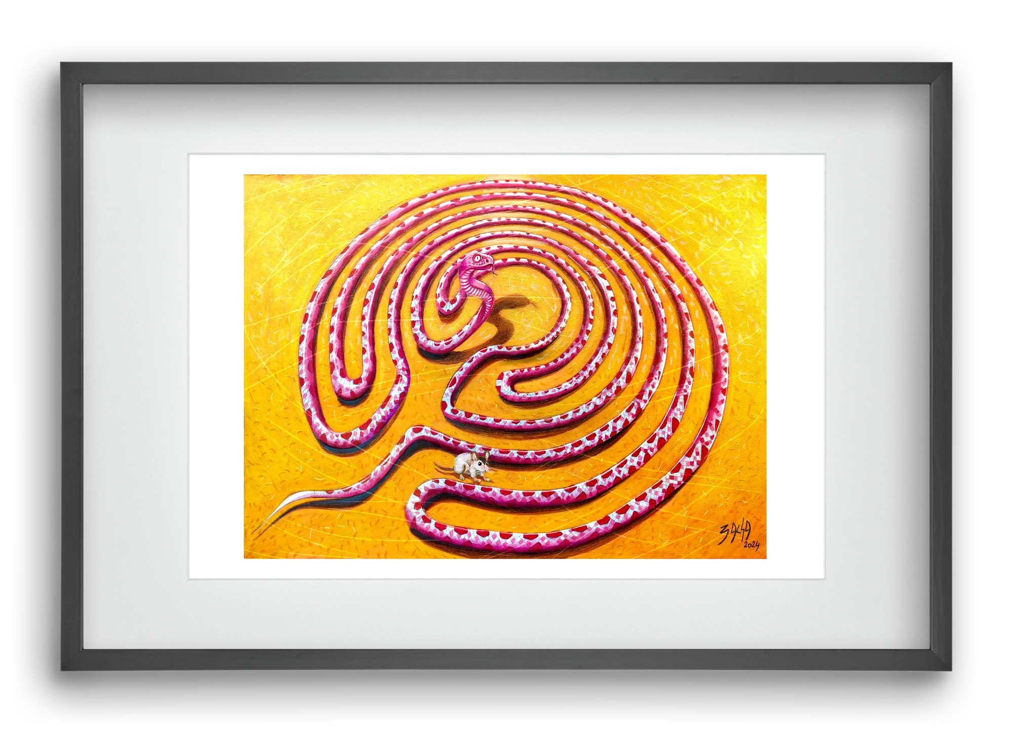 tévút, 60x40 cm (45x30 cm), Fekete keret, paszpartuval