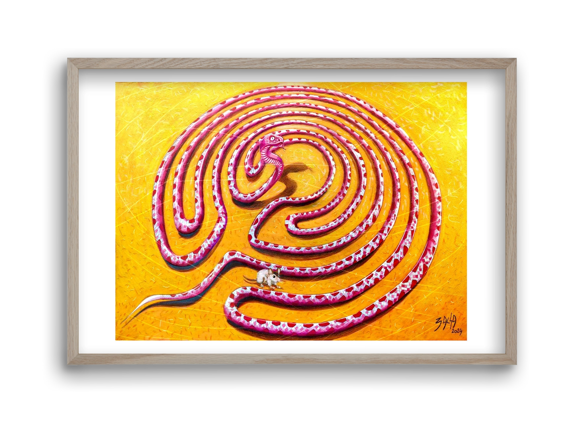 tévút, 45x30 cm (45x30 cm), Tölgy keret