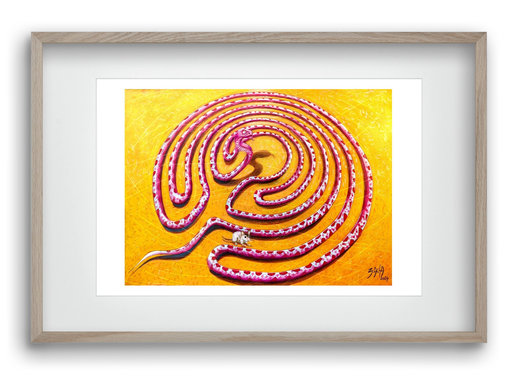 tévút, 60x40 cm (45x30 cm), Tölgy keret, paszpartuval
