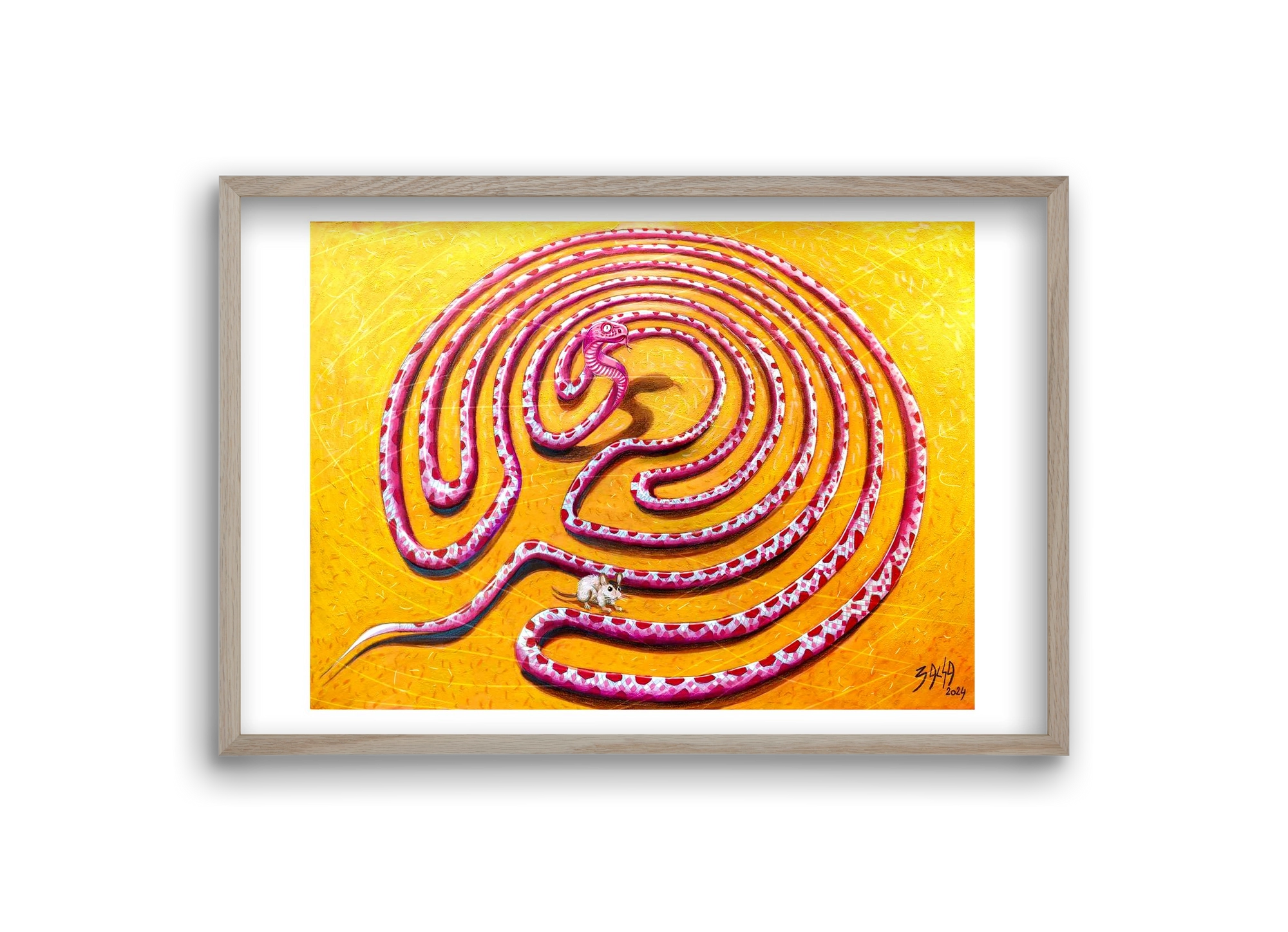 tévút, 30x20 cm (30x20 cm), Tölgy keret