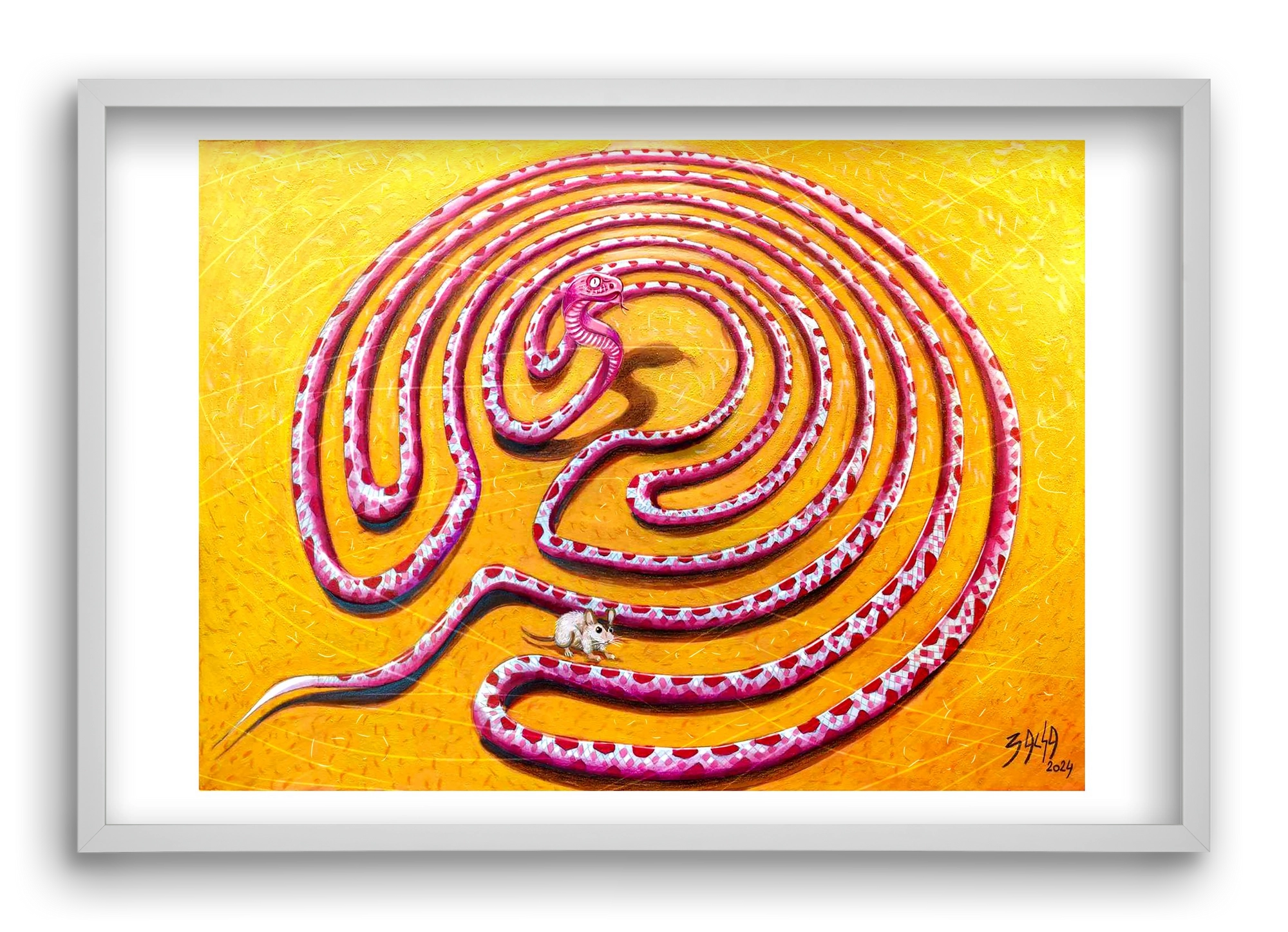 tévút, 60x40 cm (60x40 cm), Fehér keret