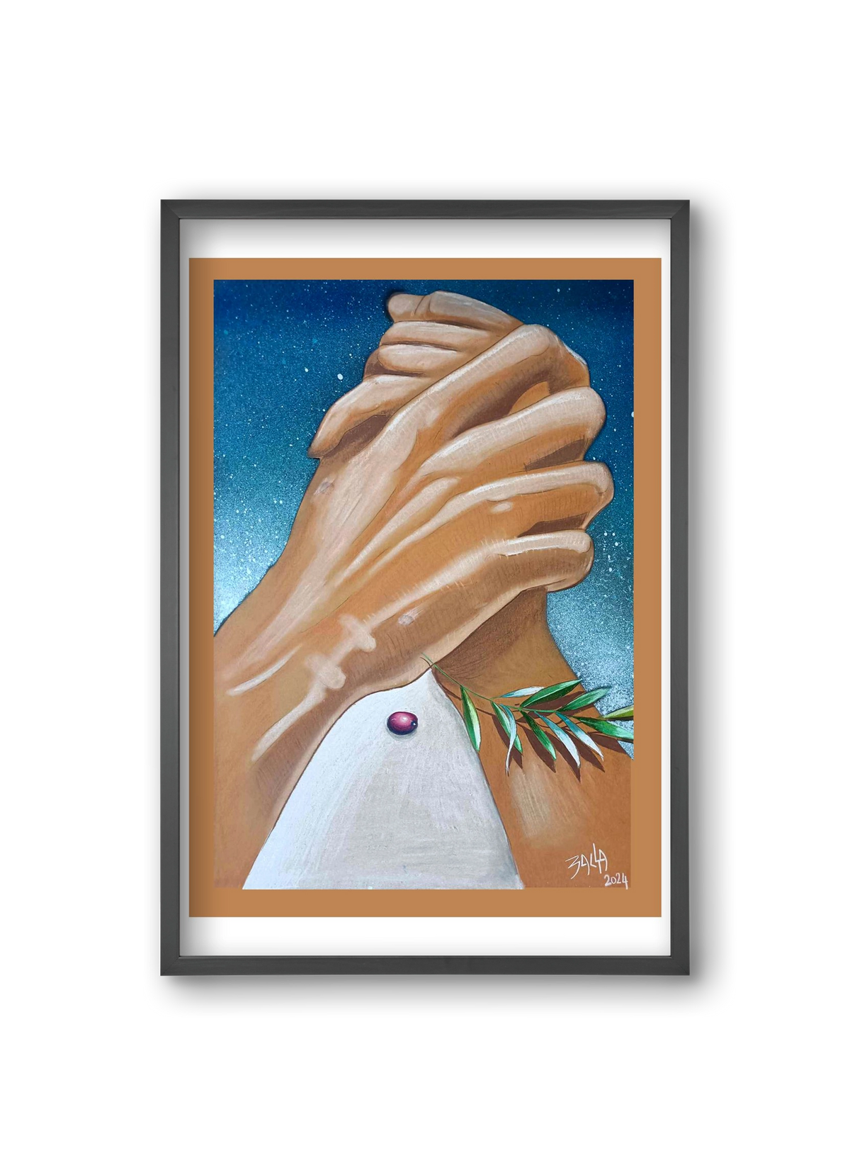 peace, 20x30 cm (20x30 cm), Fekete keret