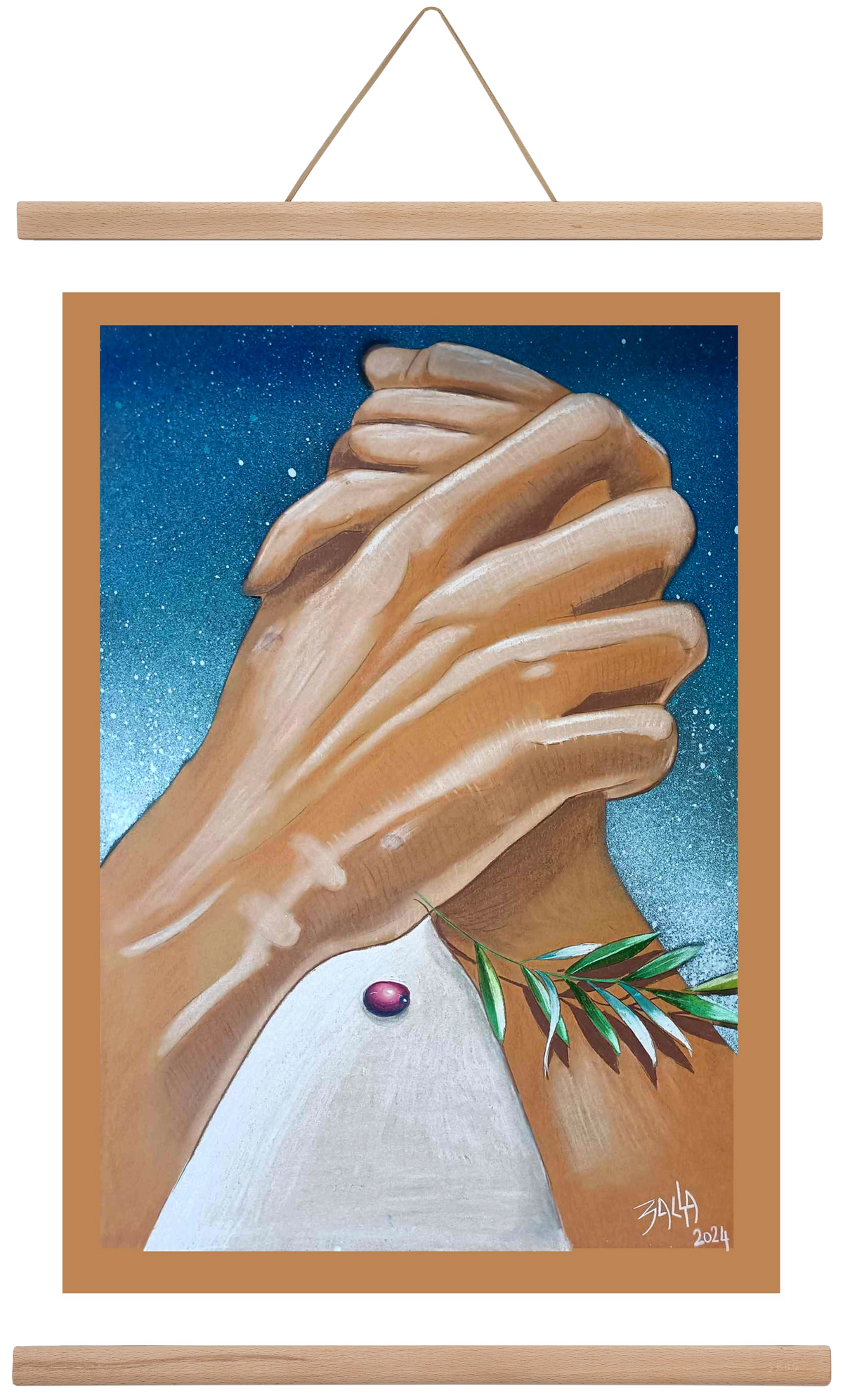 peace, 40x60 cm (40x60 cm), Tölgy akasztó