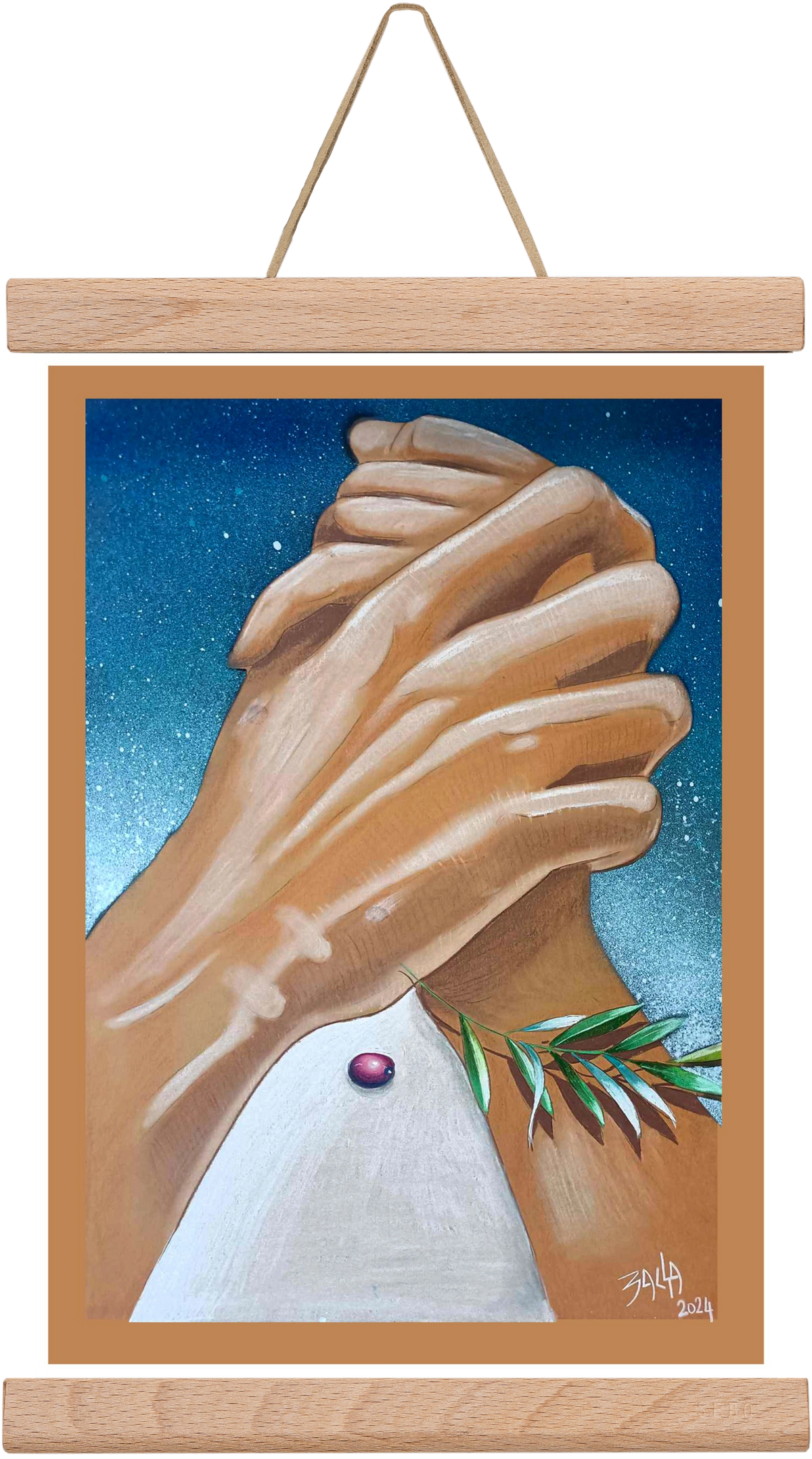 peace, 20x30 cm (20x30 cm), Tölgy akasztó