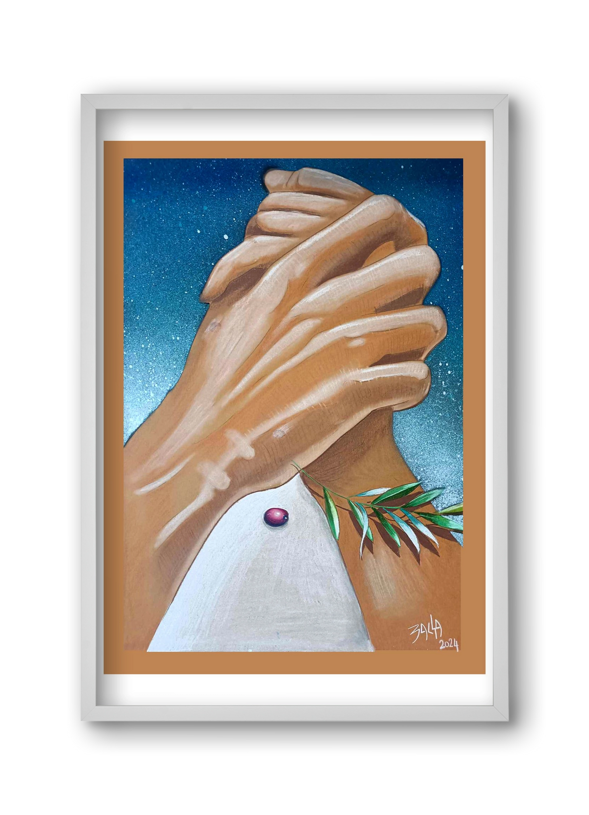 peace, 30x45 cm (30x45 cm), Fehér keret
