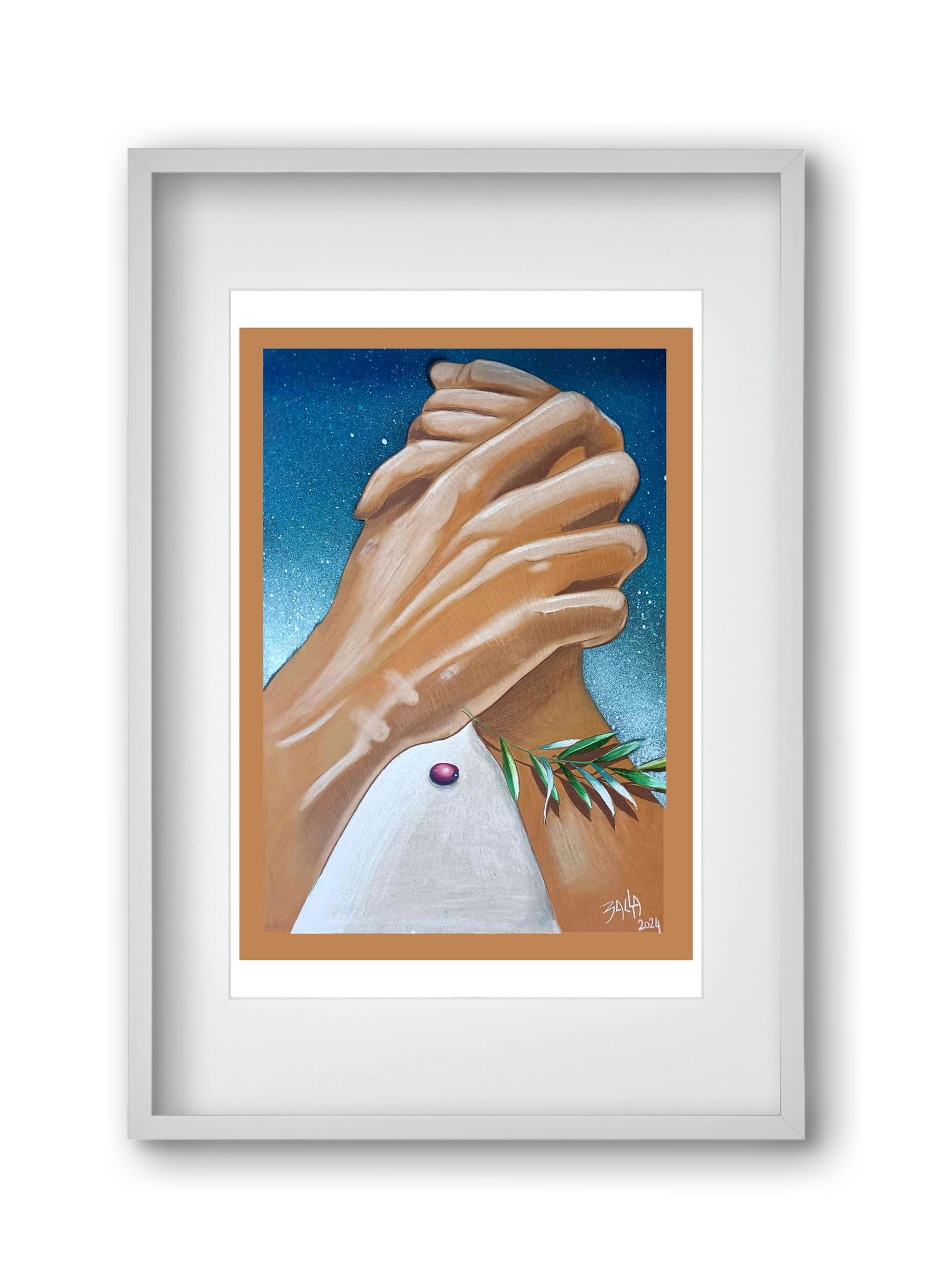 peace, 30x45 cm (20x30 cm), Fehér keret, paszpartuval
