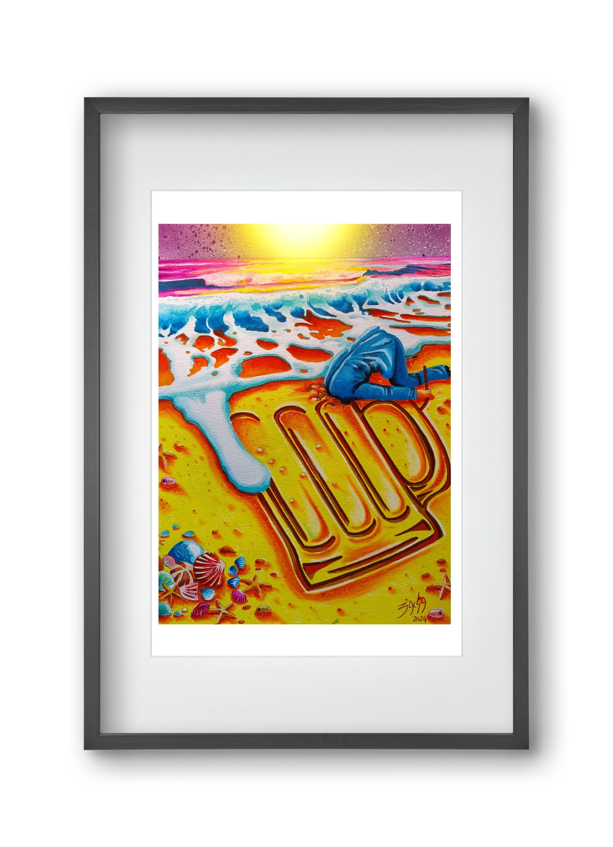 beer II., 30x45 cm (20x30 cm), Fekete keret, paszpartuval