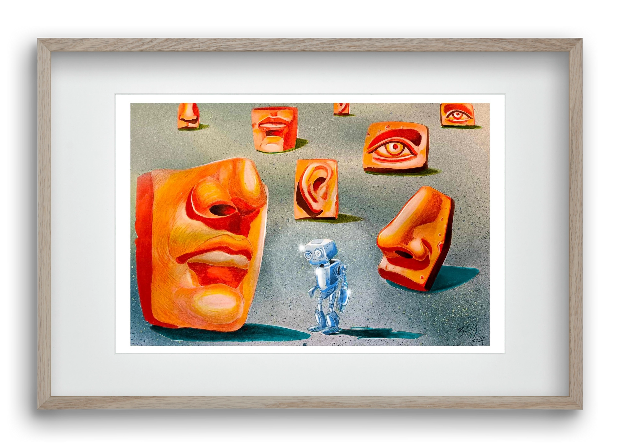 Útvesztő, 60x40 cm (45x30 cm), Tölgy keret, paszpartuval