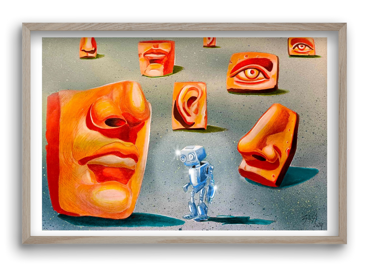 Útvesztő, 60x40 cm (60x40 cm), Tölgy keret