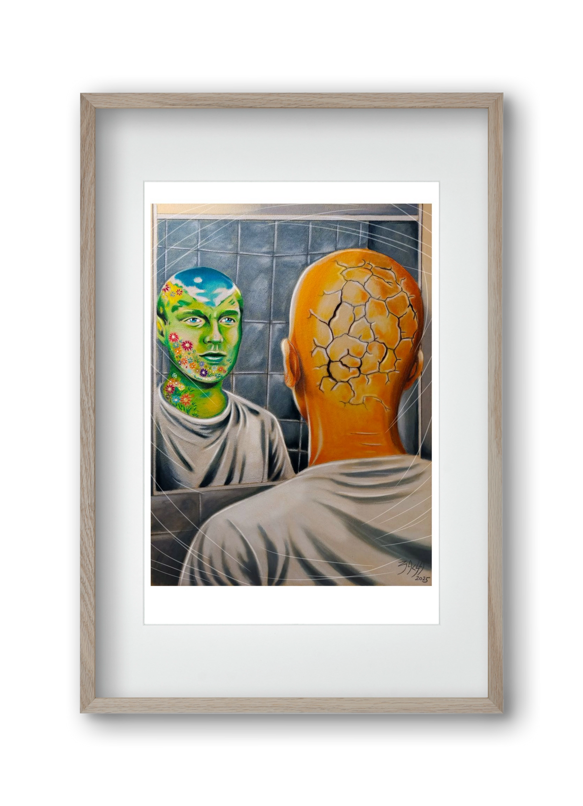 mirror, 30x45 cm (20x30 cm), Tölgy keret, paszpartuval