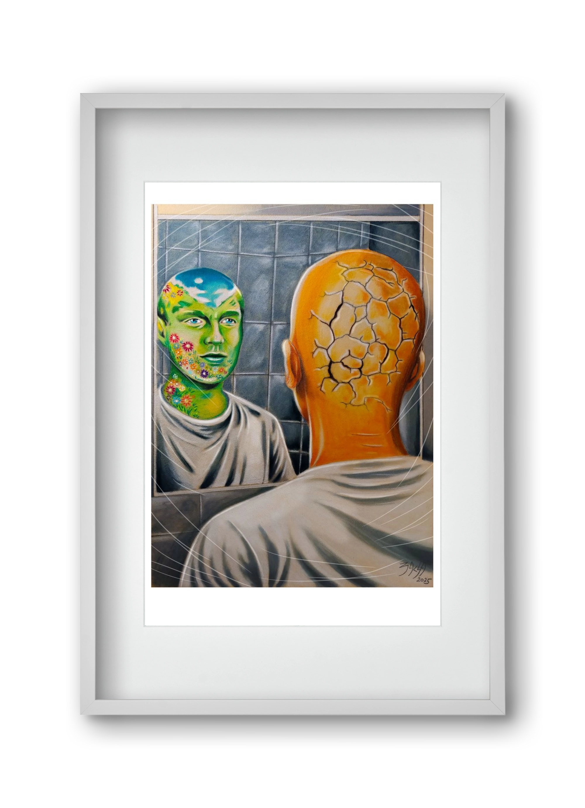 mirror, 30x45 cm (20x30 cm), Fehér keret, paszpartuval
