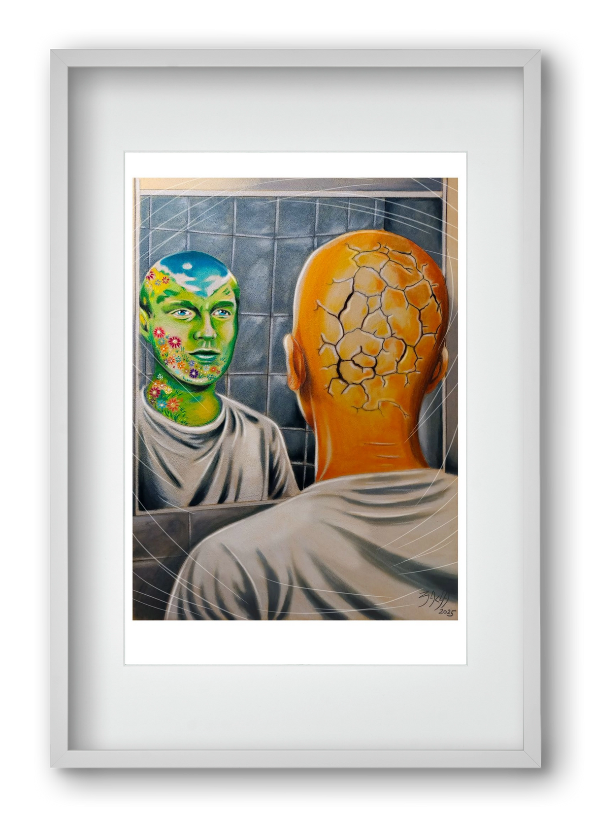 mirror, 40x60 cm (30x45 cm), Fehér keret, paszpartuval