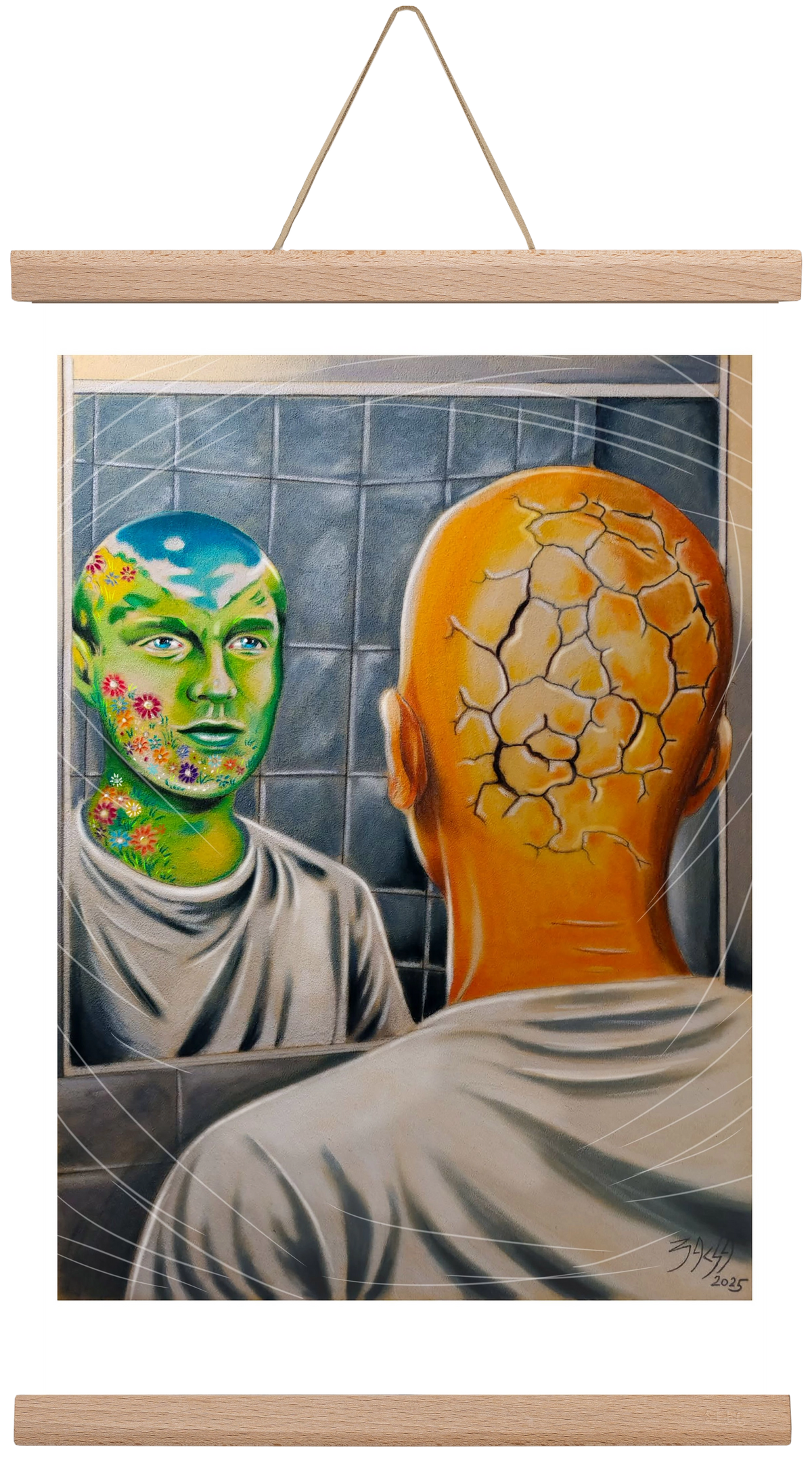 mirror, 30x45 cm (30x45 cm), Tölgy akasztó