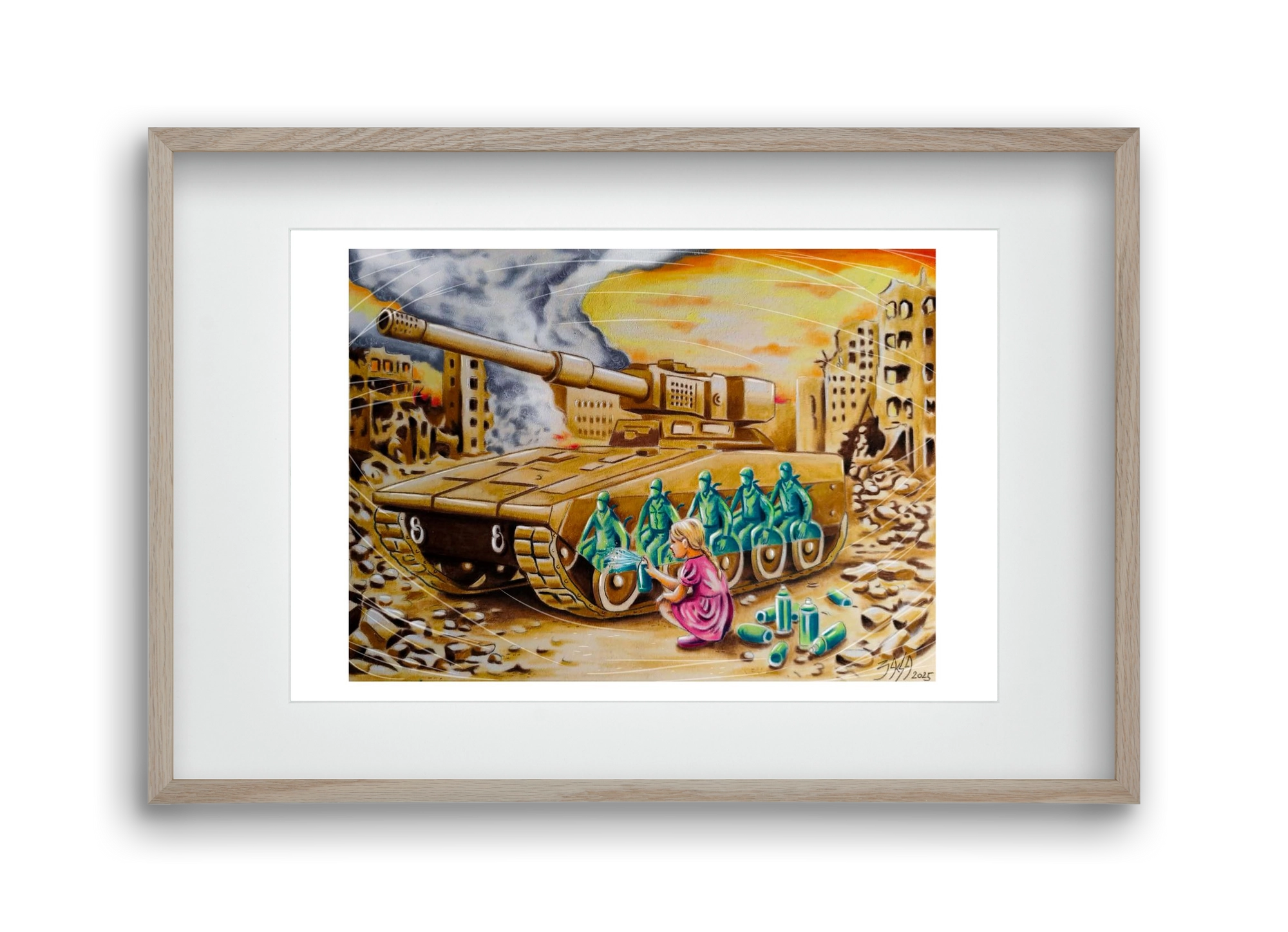 graffiti, 45x30 cm (30x20 cm), Tölgy keret, paszpartuval