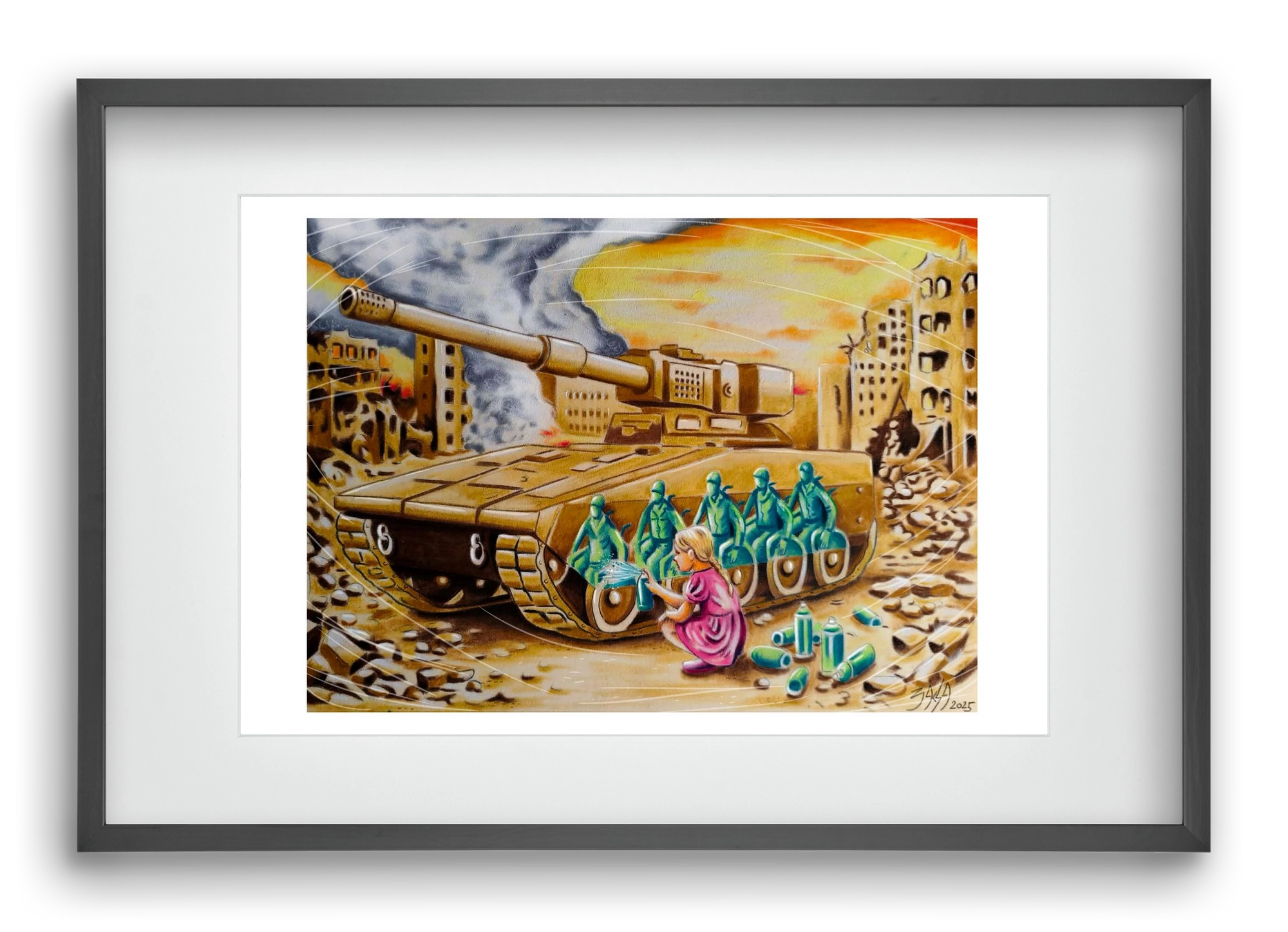 graffiti, 60x40 cm (45x30 cm), Fekete keret, paszpartuval
