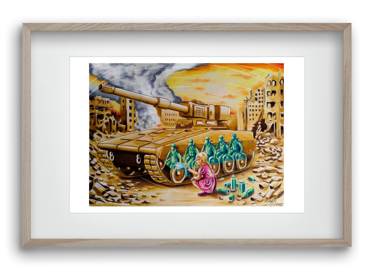 graffiti, 60x40 cm (45x30 cm), Tölgy keret, paszpartuval