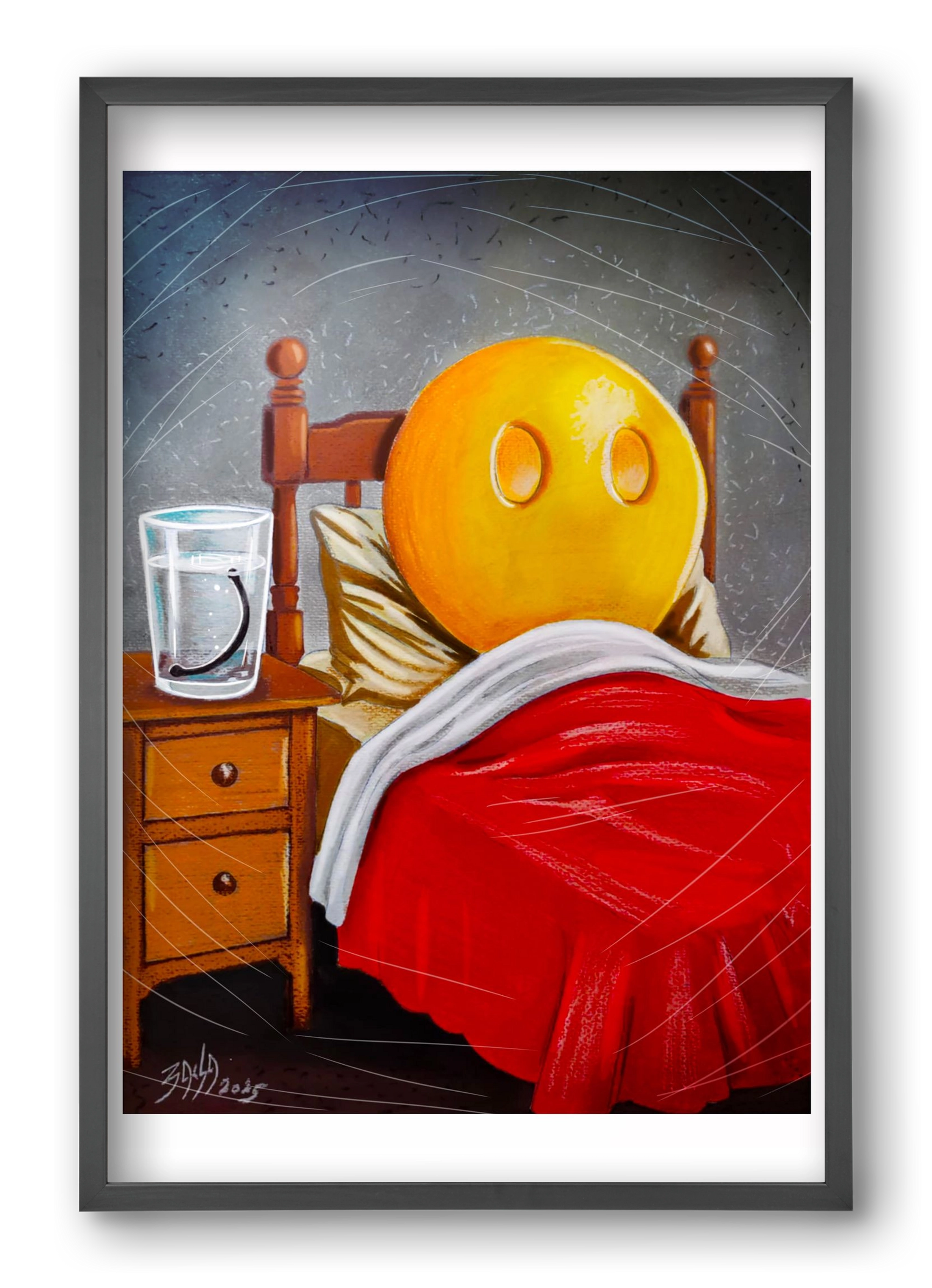 smiley, 40x60 cm (40x60 cm), Fekete keret
