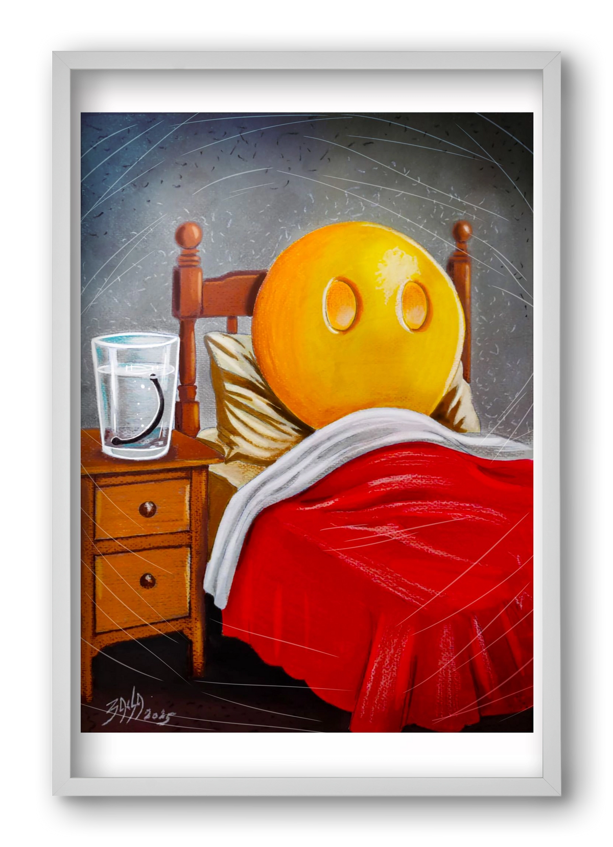 smiley, 40x60 cm (40x60 cm), Fehér keret